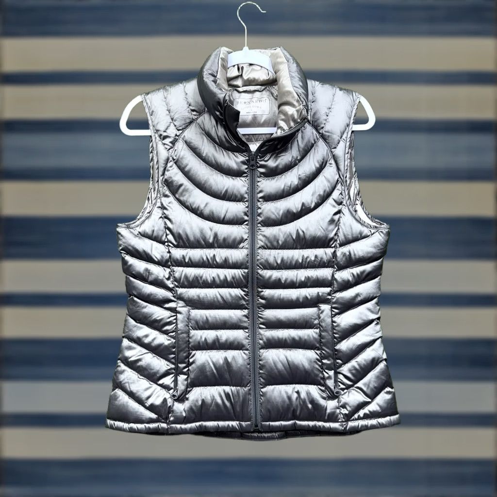 Vintage Bernardo Puffer Vest Womens Small Down Fill Primaloft Full Zip Hiking Metallic Green Vest Womens Small Down Fill Full Zip Outdoor Puffer Bernar do Size S / US 4 / IT 40 - 1 Thumbnail