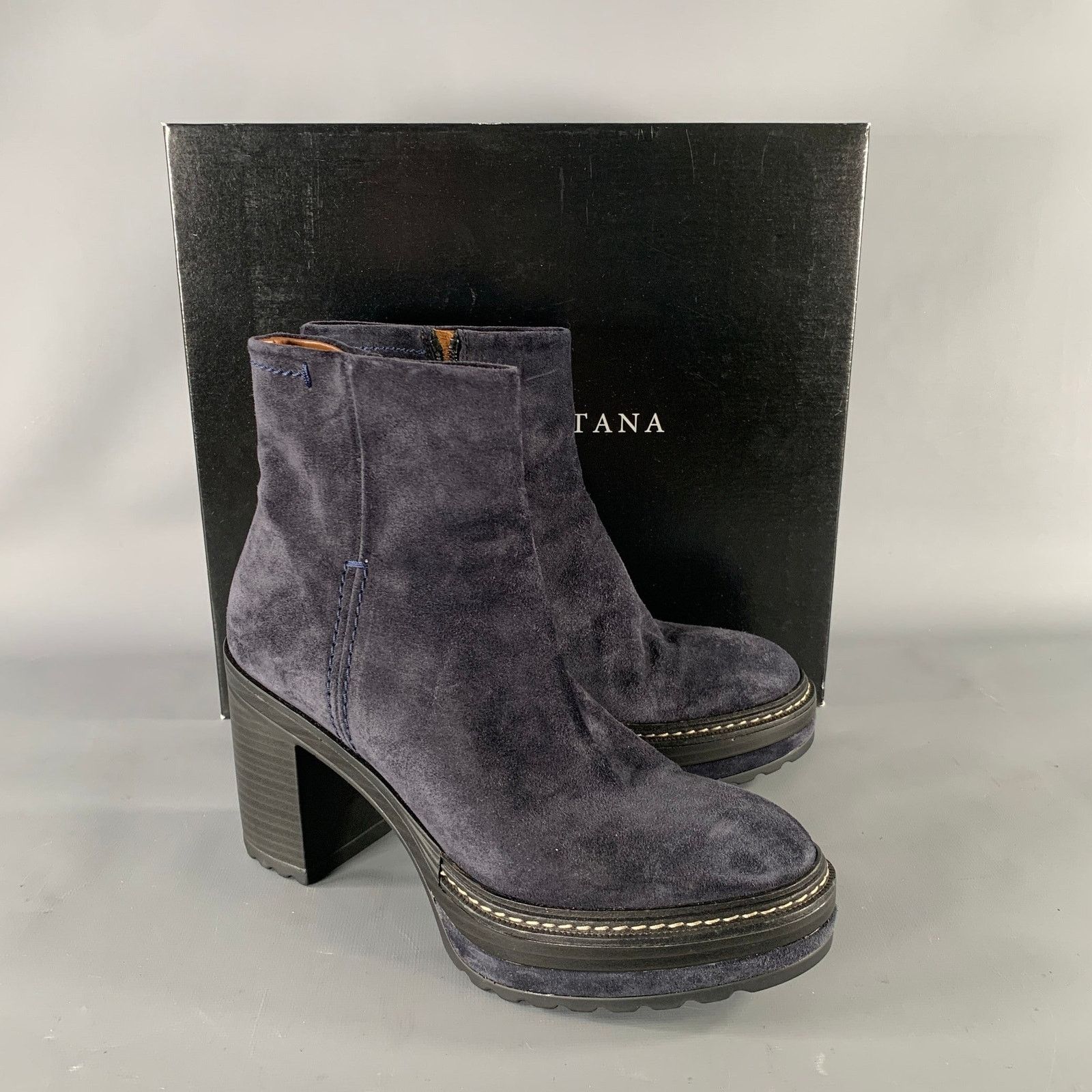 Pons Quintana PONS QUINTANA Size 9 Navy Suede 10078 OLIV-B Boots Size US 9 / IT 39 - 9 Thumbnail