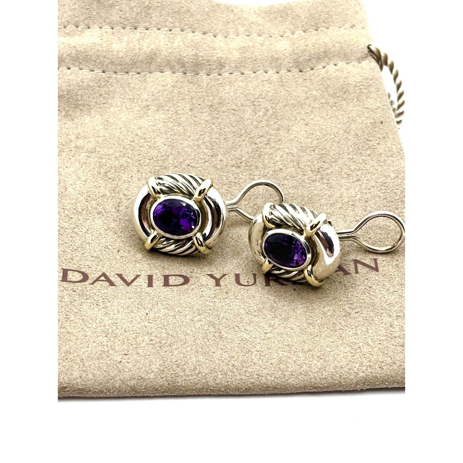 David Yurman DAVID YURMAN Oval Albion Amethyst Earrings Size ONE SIZE - 8 Thumbnail