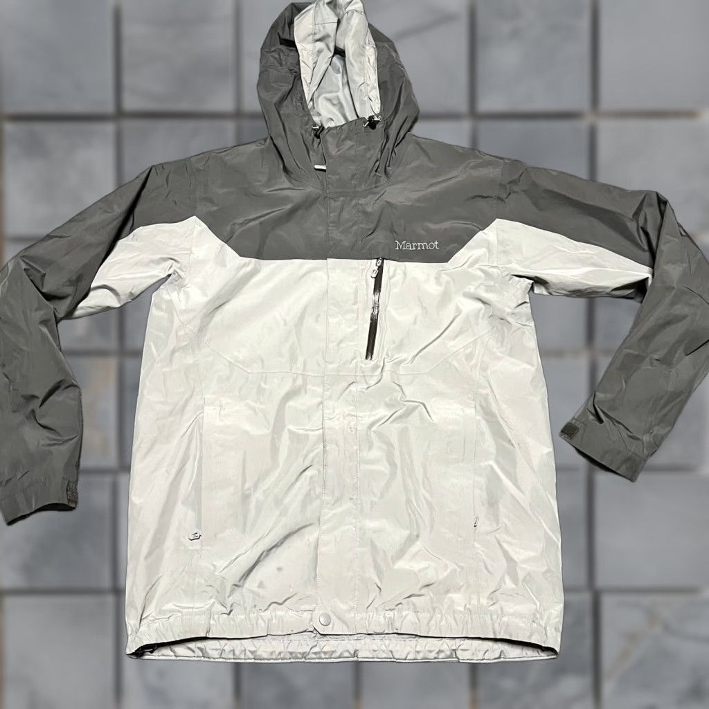 Marmot Marmot Jacket Mens Medium Gray Lightweight Hooded Windbreaker stain Size US M / EU 48-50 / 2 - 1 Thumbnail
