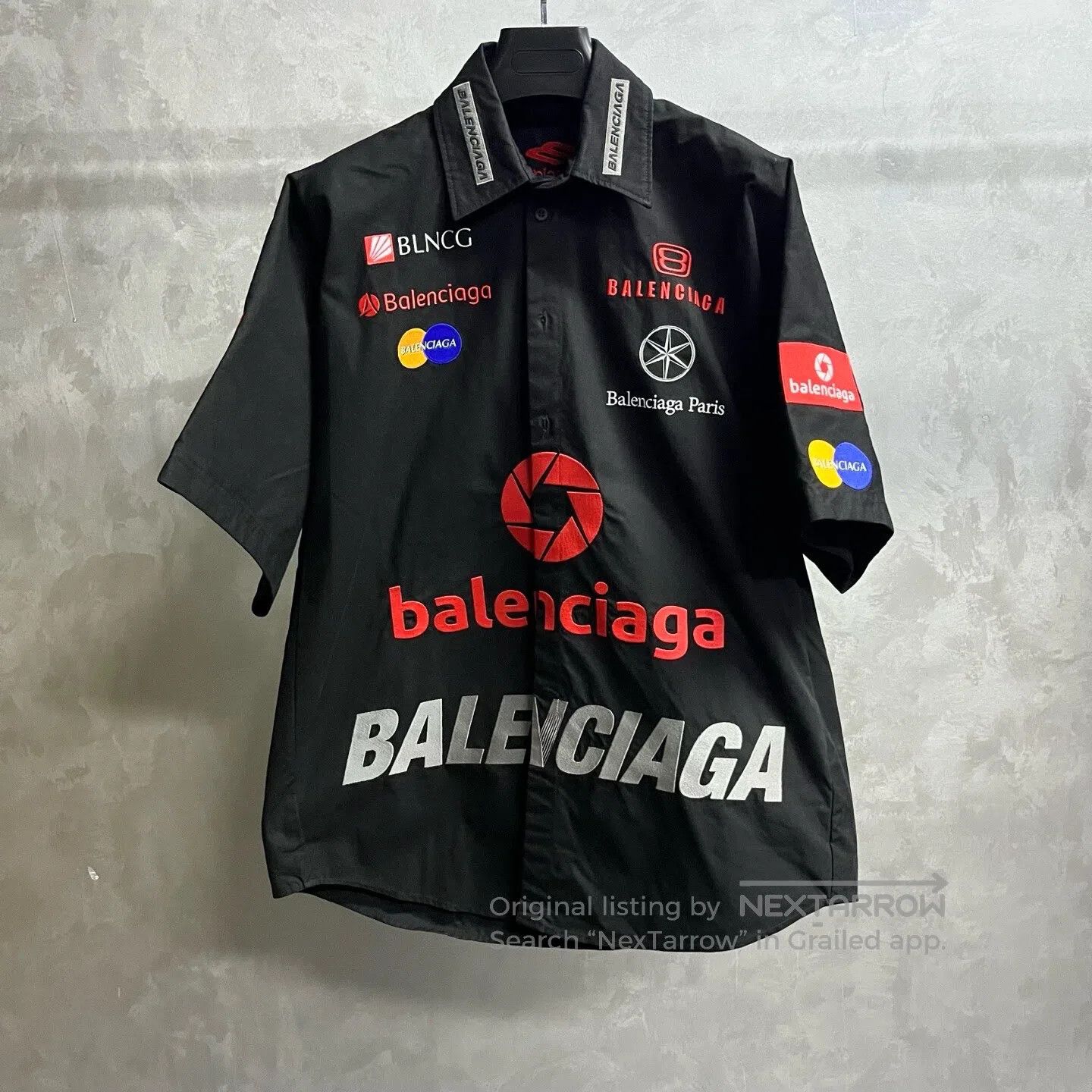 Balenciaga Balenciaga Letter print, single-button short-sleeve shirt| Size US S / EU 44-46 / 1 - 1 Thumbnail