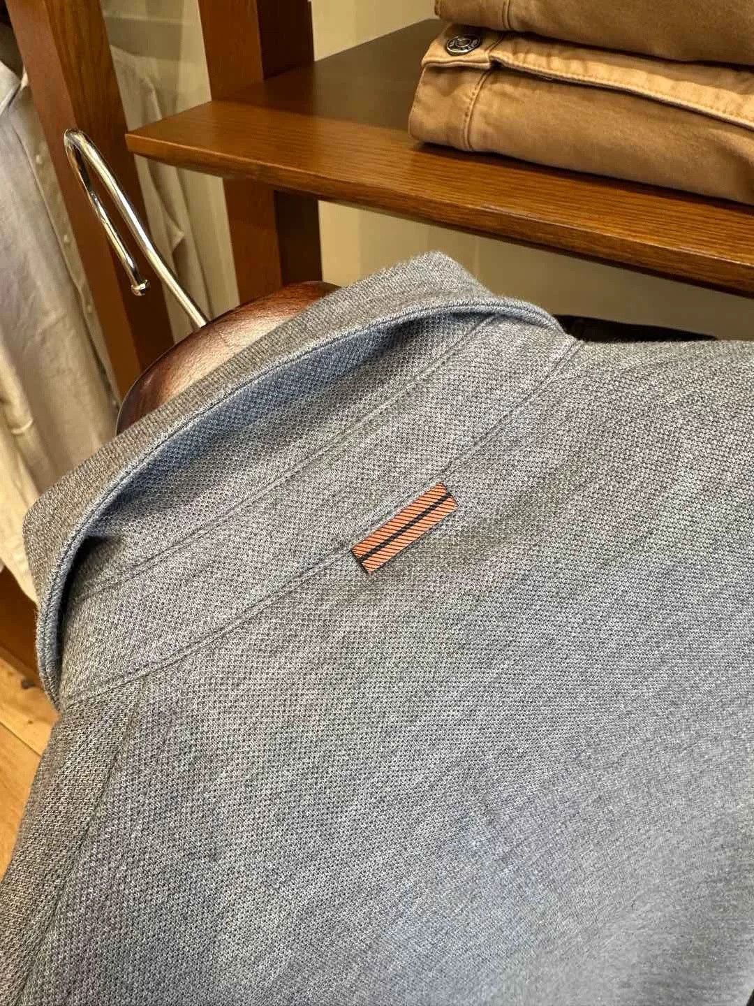 Ermenegildo Zegna Zegna Gray Long-Sleeve Polo Shirt Size US M / EU 48-50 / 2 - 7 Thumbnail