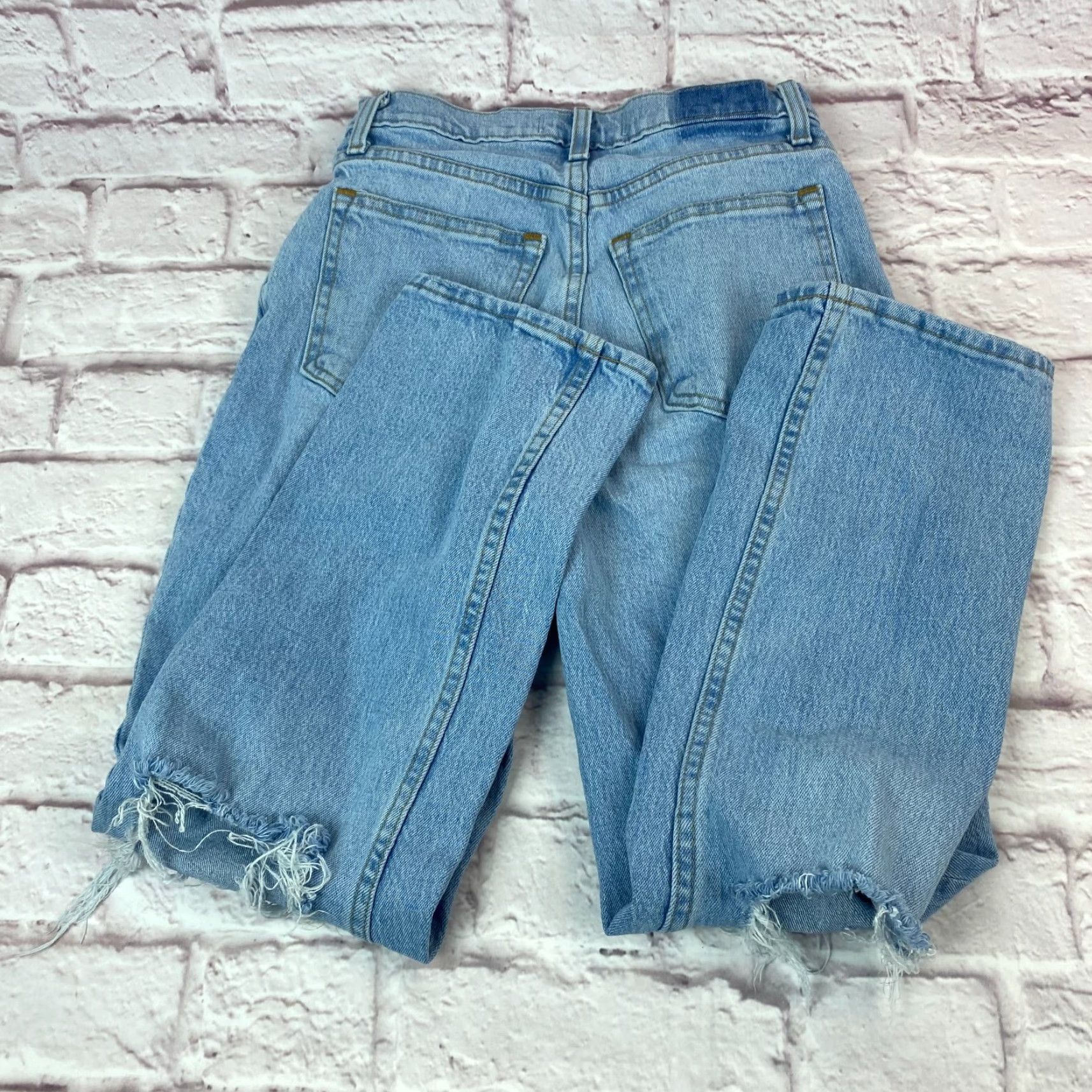 Abercrombie & Fitch Abercrombie & Fitch Teens Junior Jeans 26 The 90s Straight High Rise Distressed Size 26" / US 2 / IT 38 - 4 Thumbnail