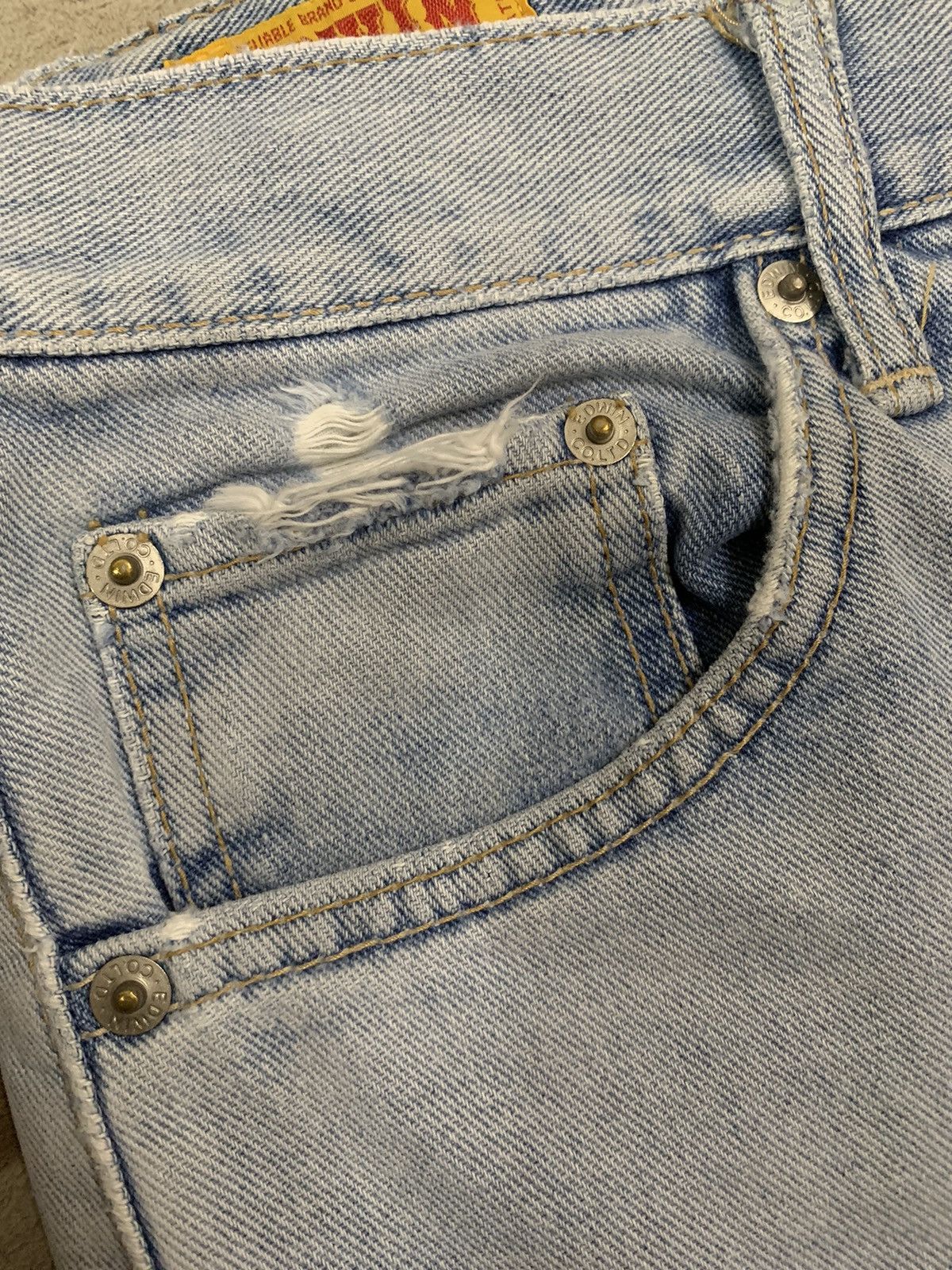 Edwin Vintage Y2K Edwin Double Knee Baggy Distressed Jeans Size US 30 / EU 46 - 5 Thumbnail