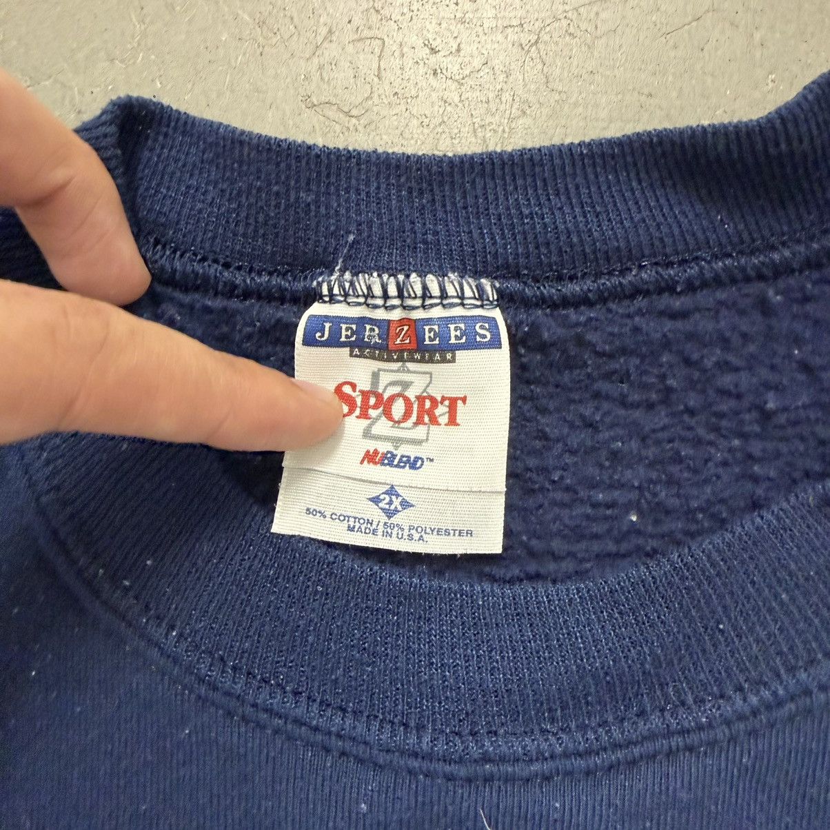 Jerzees Vintage Jerzees Sport Blank Crewneck Sweatshirt Navy Size US XXL / EU 58 / 5 - 2 Thumbnail
