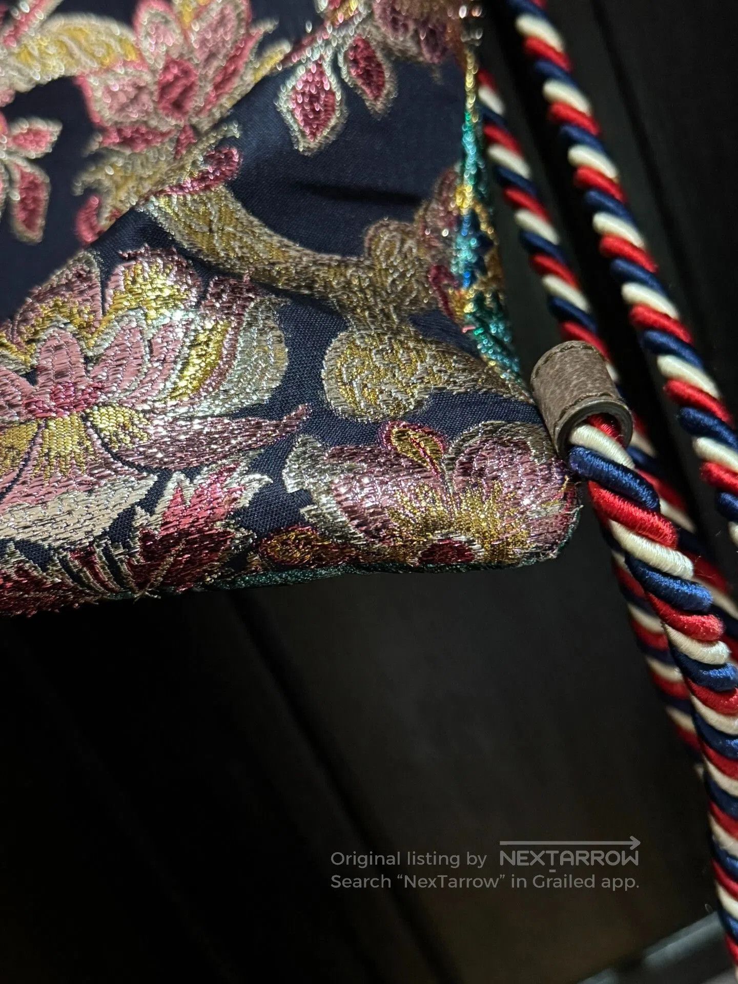 Gucci Gucci Embroidered Satin Backpack with Drawstring. Size ONE SIZE - 4 Thumbnail