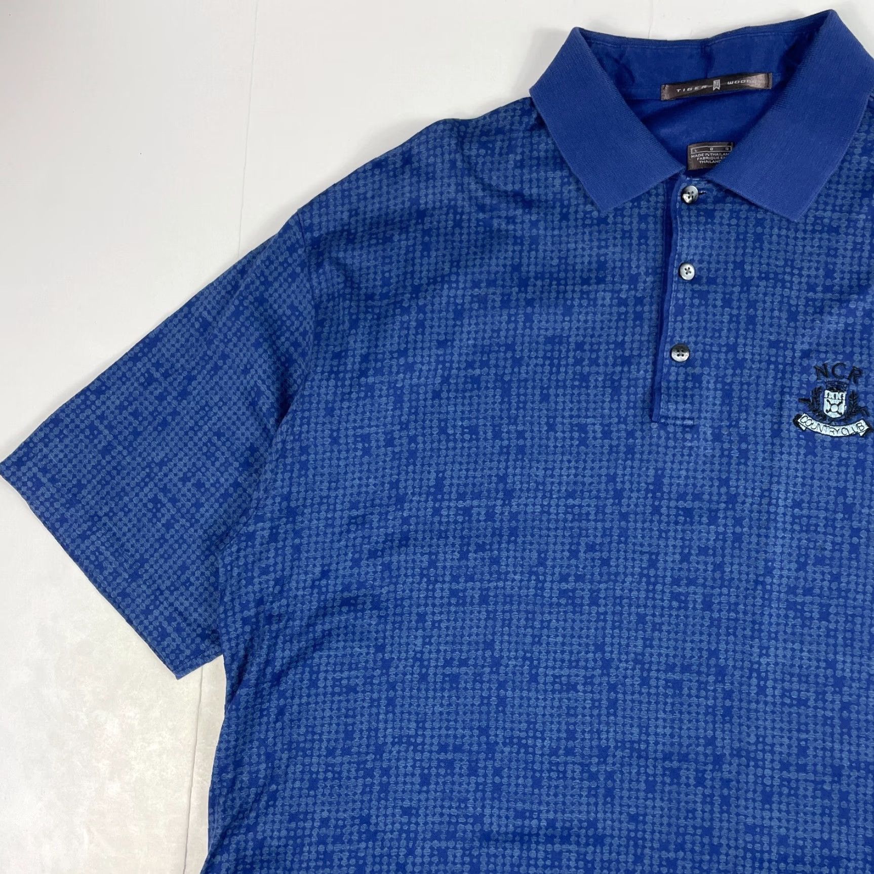 Nike Nike Polo Shirt Mens Large Blue Tiger Woods Geometric Short Sleeve Golf Outdoors Size US L / EU 52-54 / 3 - 2 Thumbnail