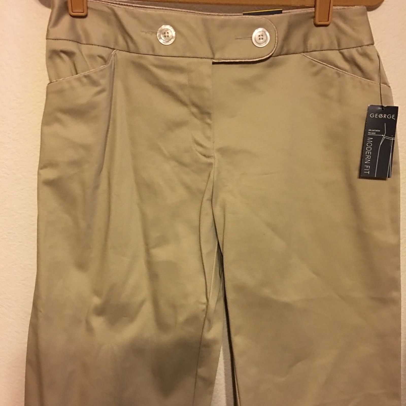 George George stretch pant latte color NWT 12P Size 34" / US 12 / IT 48 - 3 Thumbnail
