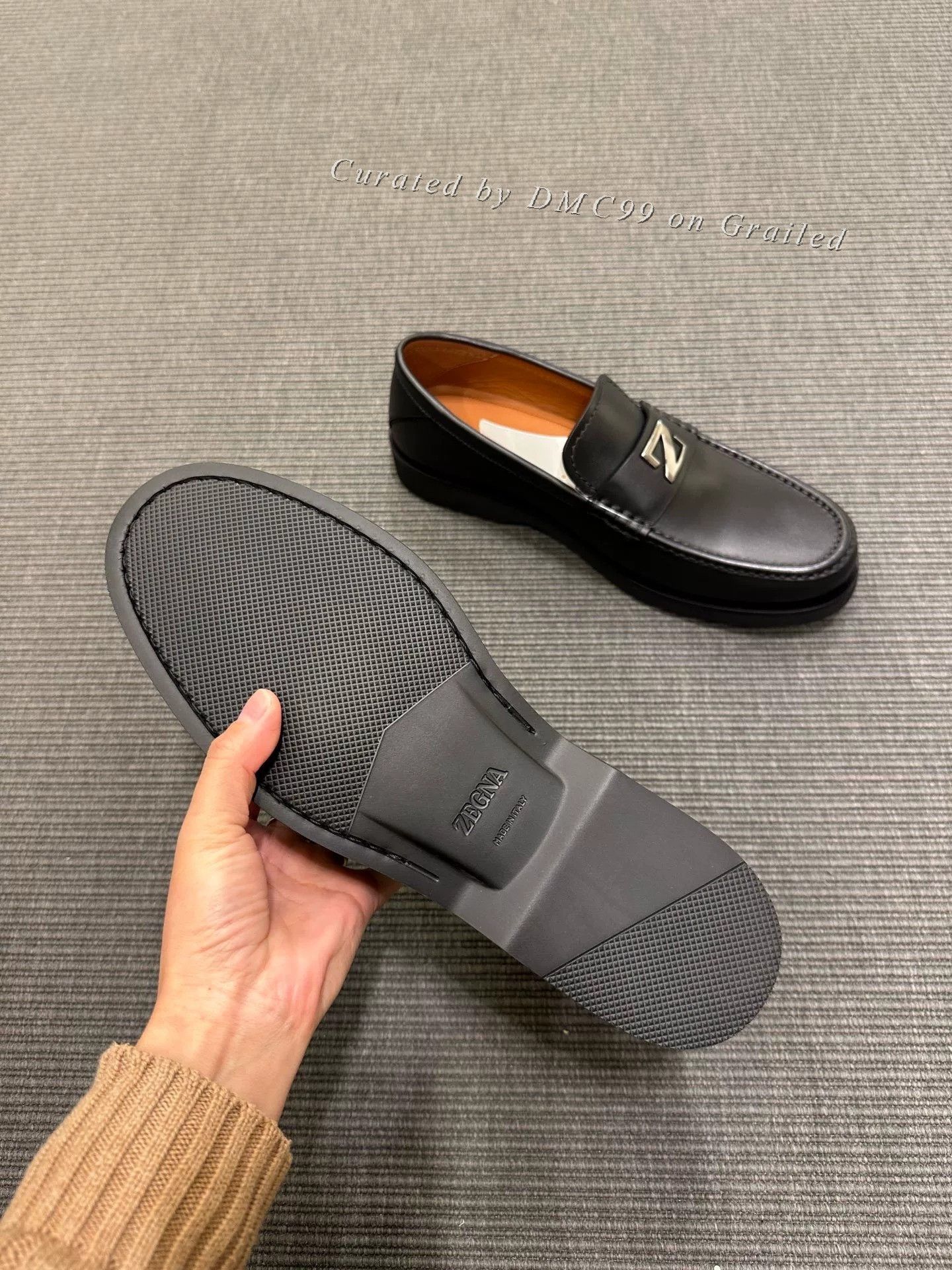 Ermenegildo Zegna Zegna Black Leather Men's Loafers Size US 10 / EU 43 - 9 Thumbnail