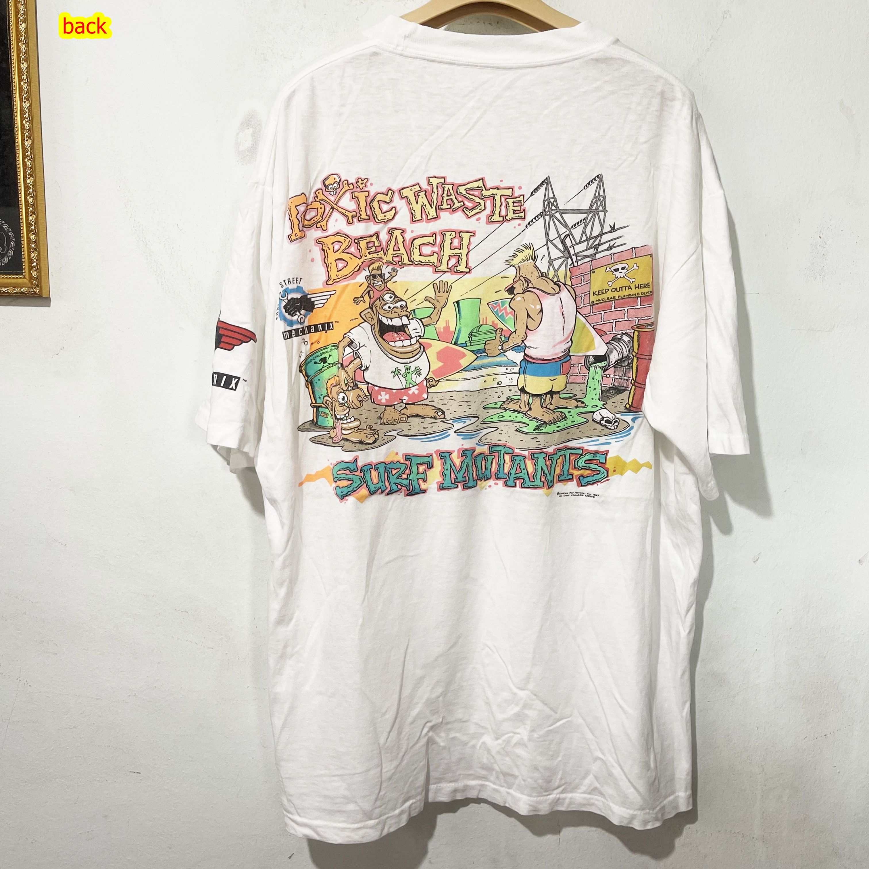 Vintage Vintage 80s Surf Mutants Toxic Waste Surfing Mechanix Shirt Size US XL / EU 56 / 4 - 1 Thumbnail