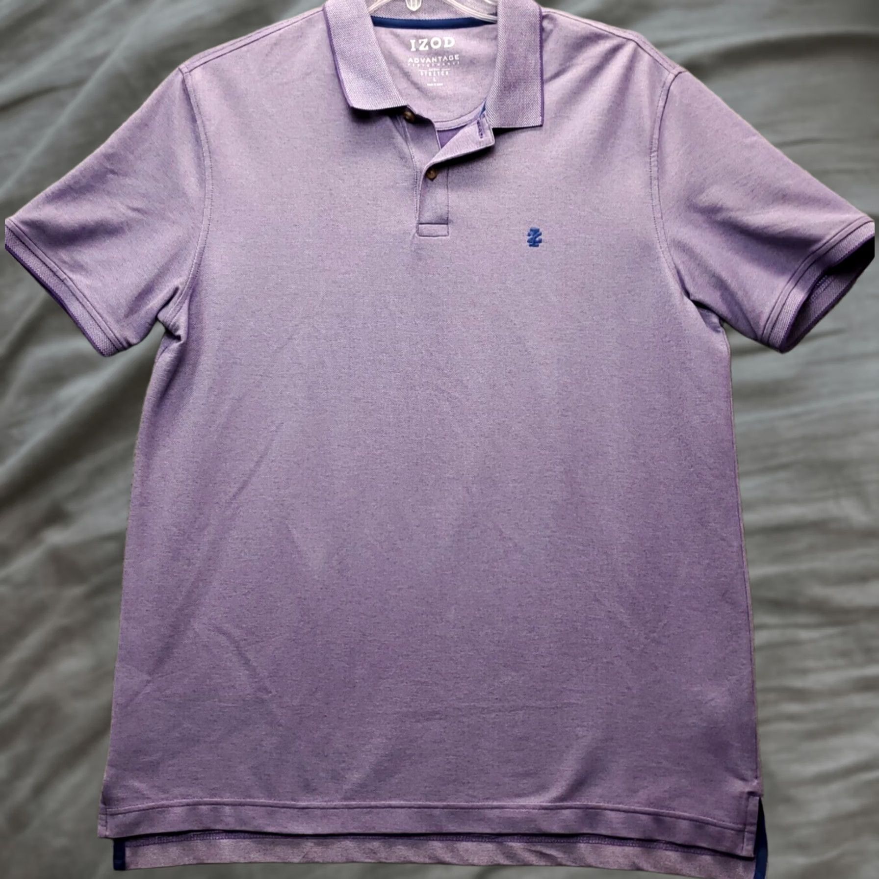 Izod IZOD Polo Shirt Mens Large Purple Advantage Performance Collared Breathable Stretch Shirt Size US L / EU 52-54 / 3 - 1 Thumbnail