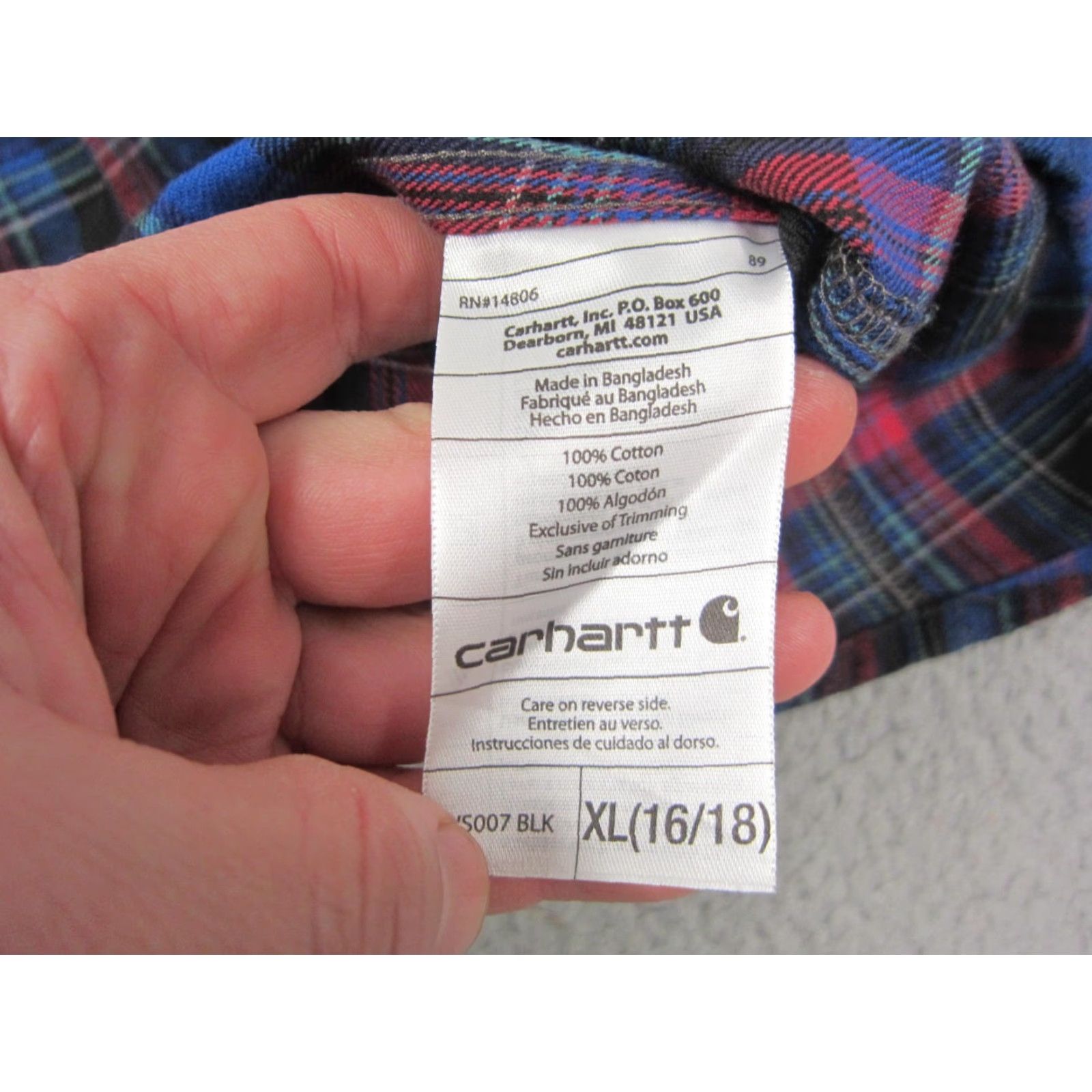 Carhartt Carhartt Shirt Womens XL Black Plaid Flannel Button Up Work Shirt XL Size XL / US 12-14 / IT 48-50 - 4 Thumbnail