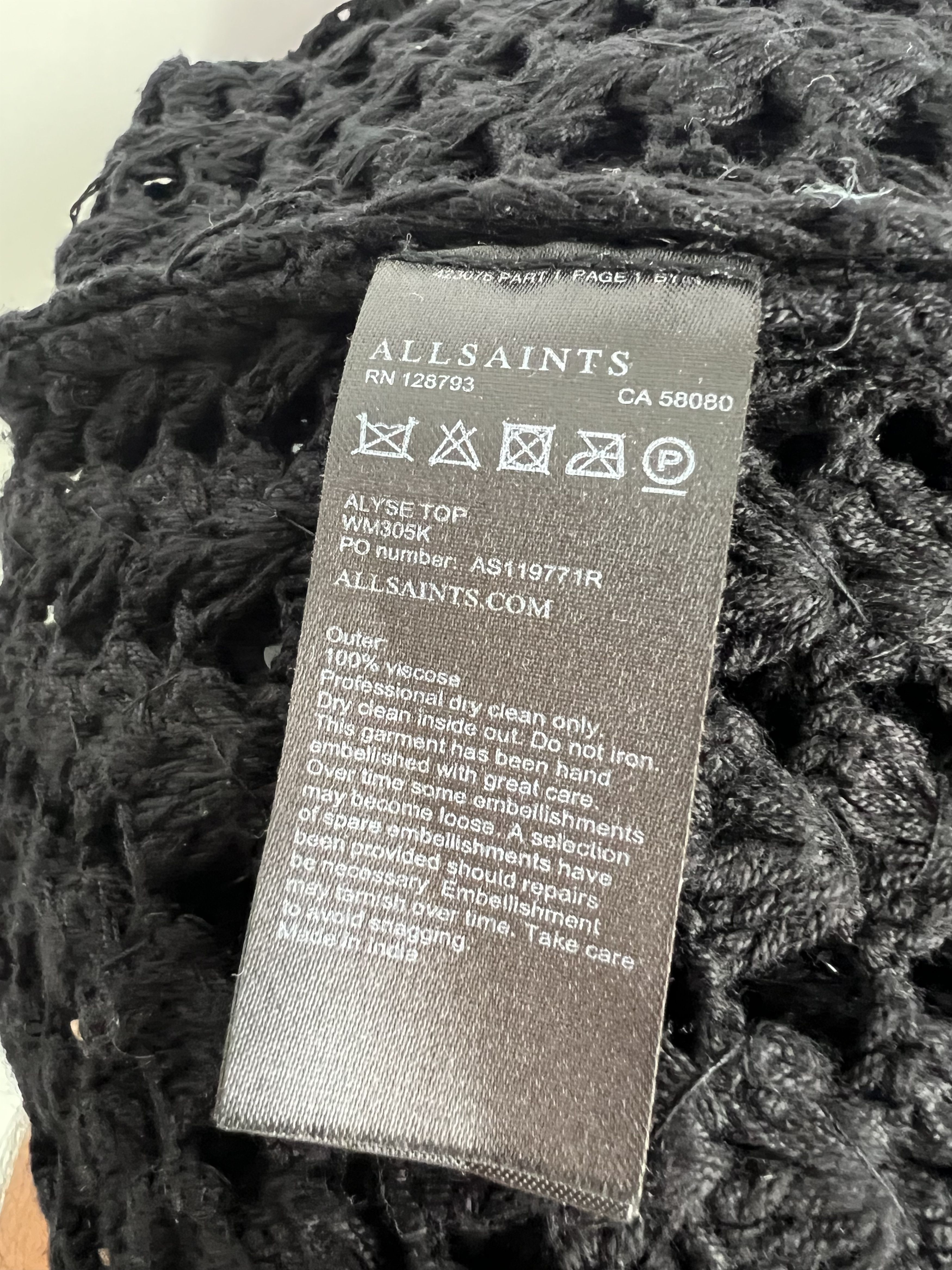 Allsaints AllSaints Women's Sequins Mesh Top Size S Hand Embellished Size S / US 4 / IT 40 - 6 Thumbnail