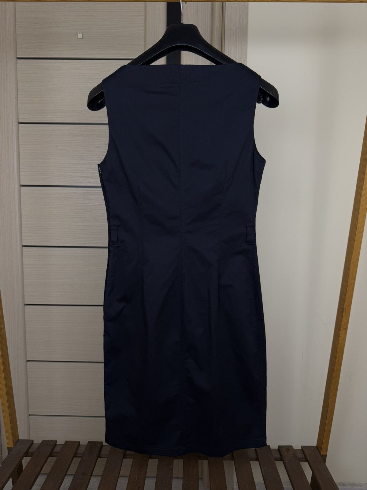 Prada Vintage Prada black Sleeveless Sheath Midi Dress Size 46 Size L / US 10 / IT 46 - 7 Thumbnail