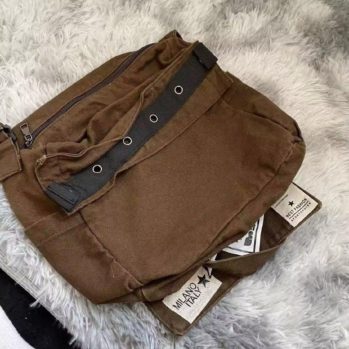 Designer × Vintage Vintage Canvas Patch Star Shoulder Bag Size ONE SIZE - 6 Thumbnail