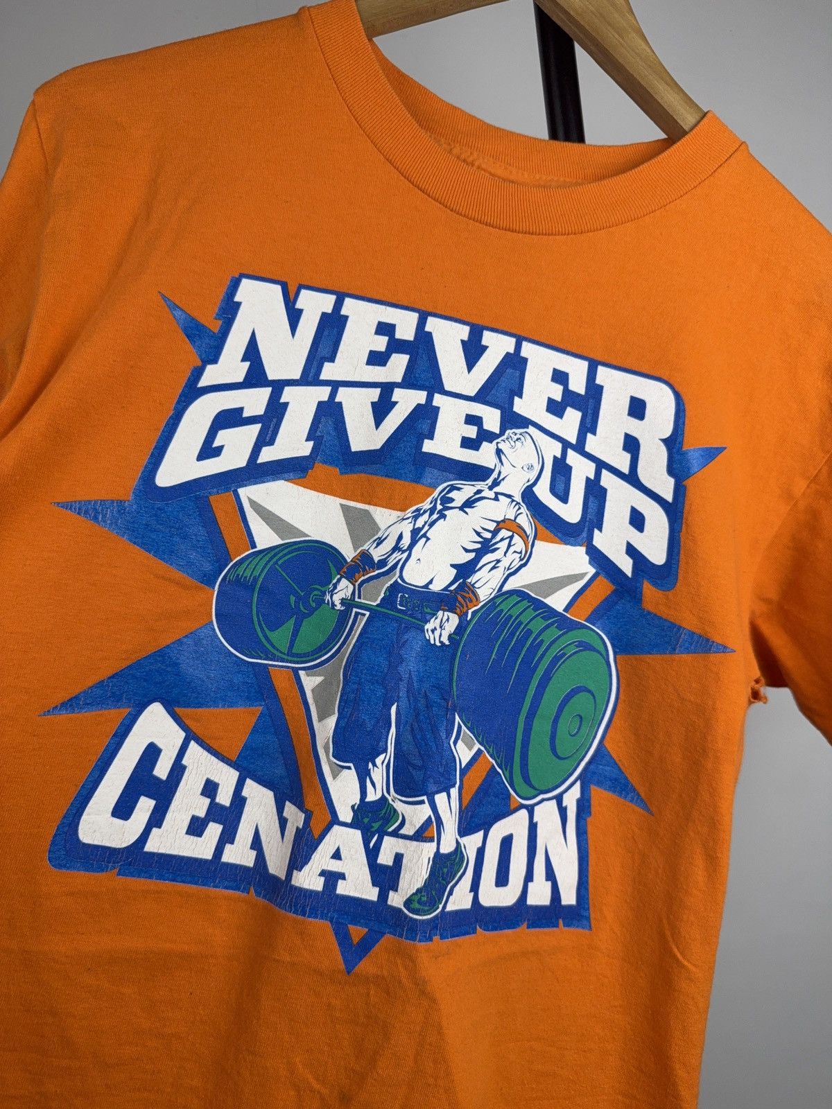 WWE WWE 2008 John Cena Never Give Up Tee Orange Youth L / S Size US S / EU 44-46 / 1 - 4 Thumbnail