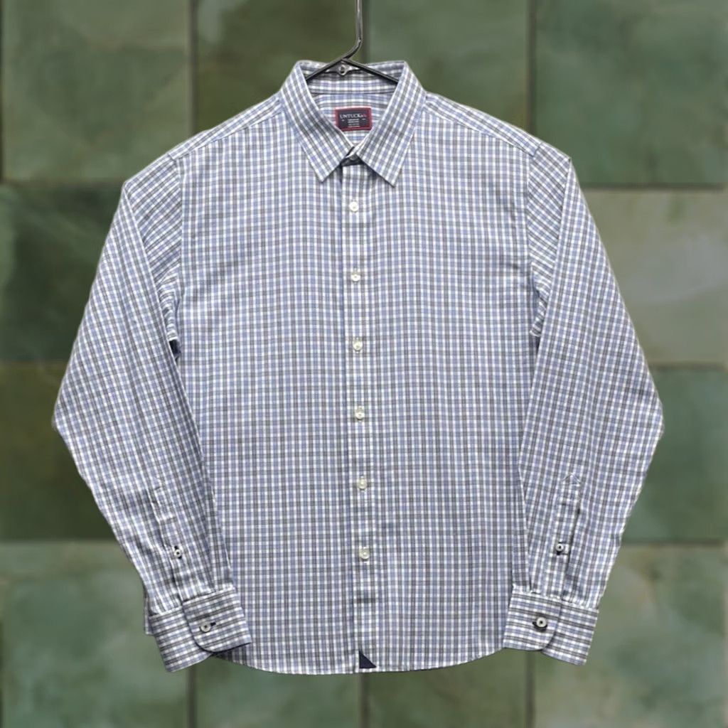 UNTUCKit UNTUCKit Shirt Mens M Blue Plaid Wrinkle Free Button Up Casual Preppy Size US M / EU 48-50 / 2 - 1 Thumbnail
