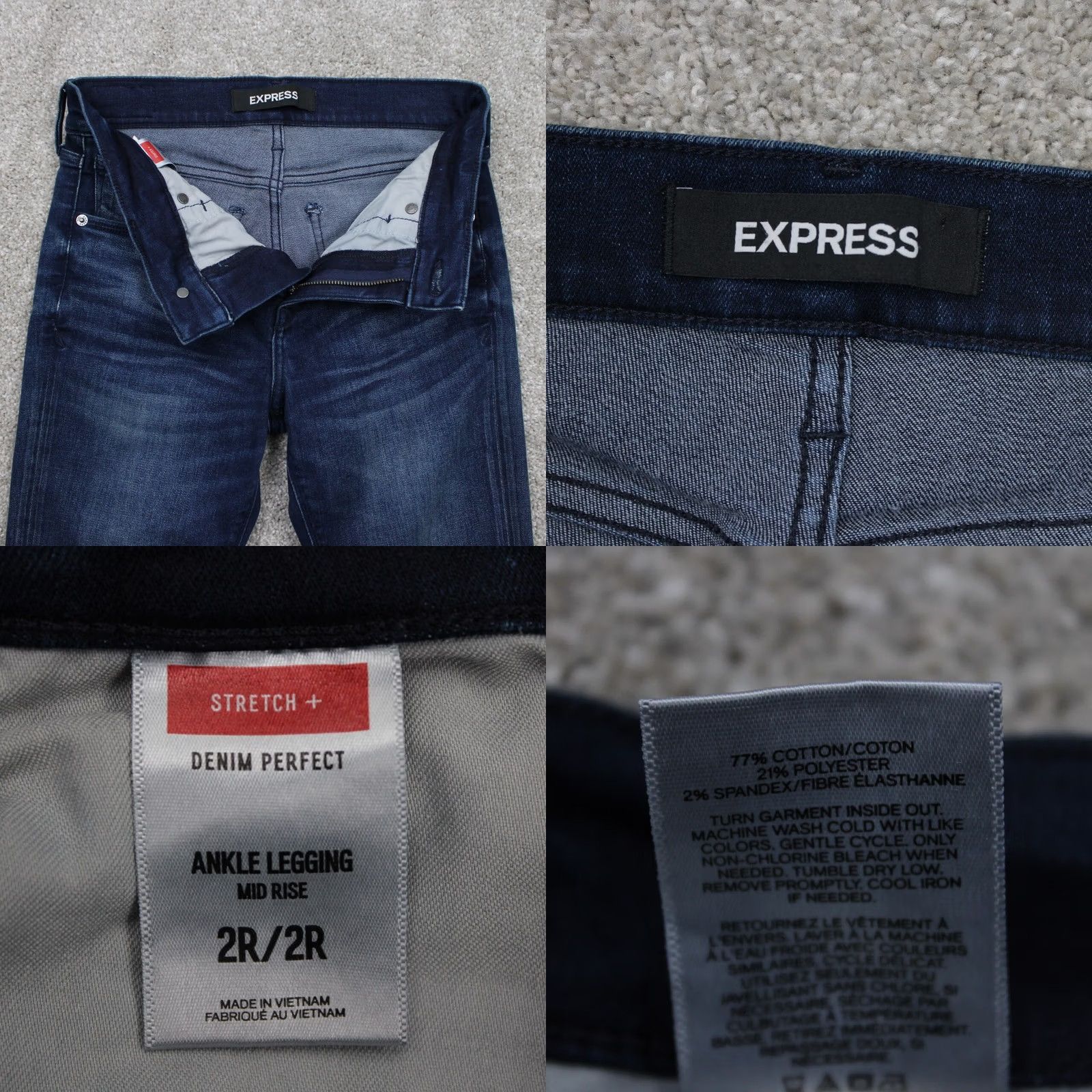 Express Express Jeans Woman 2R/2R Ankle Jegging Denim Mid Rise Blue Stretch XS Size 26" / US 2 / IT 38 - 8 Thumbnail