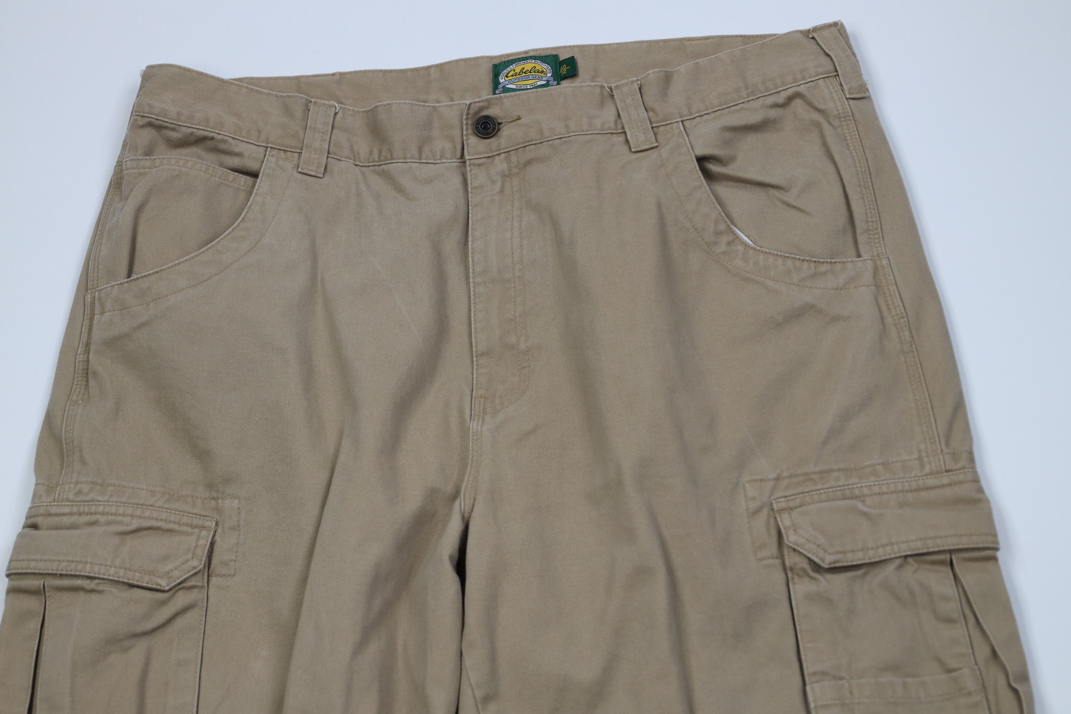 Cabelas Vintage Y2K Cabelas Baggy Wide Leg Cargo Pants Beige Cotton Size US 40 / EU 56 - 2 Thumbnail