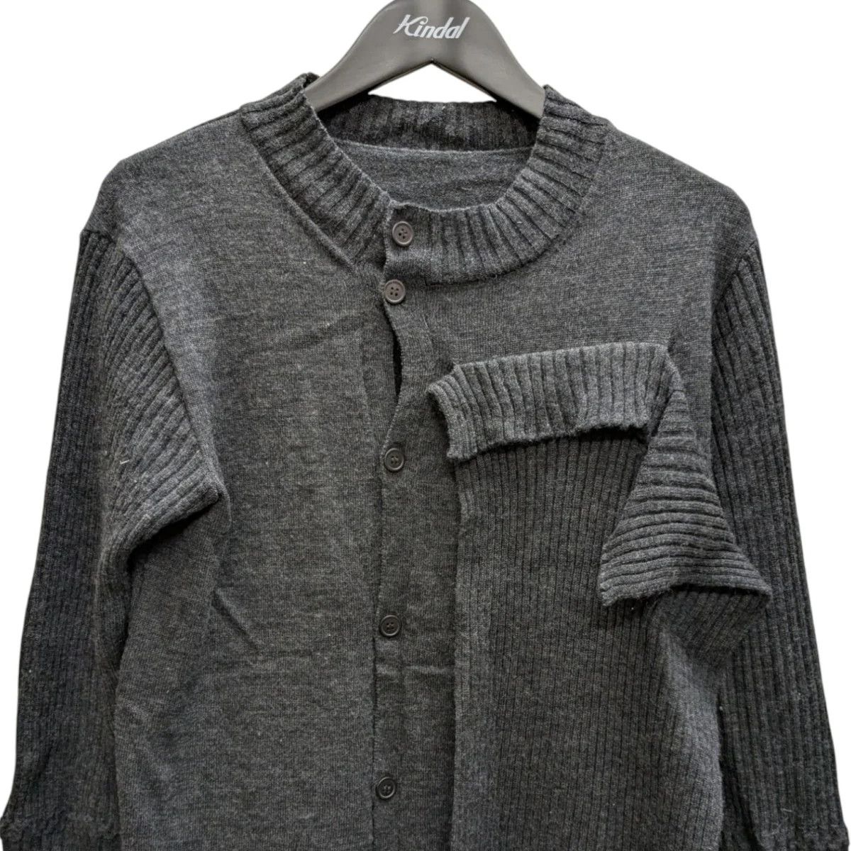 Yohji Yamamoto YOHJI YAMAMOTO/grey/wool knit cardigan Size US M / EU 48-50 / 2 - 2 Thumbnail