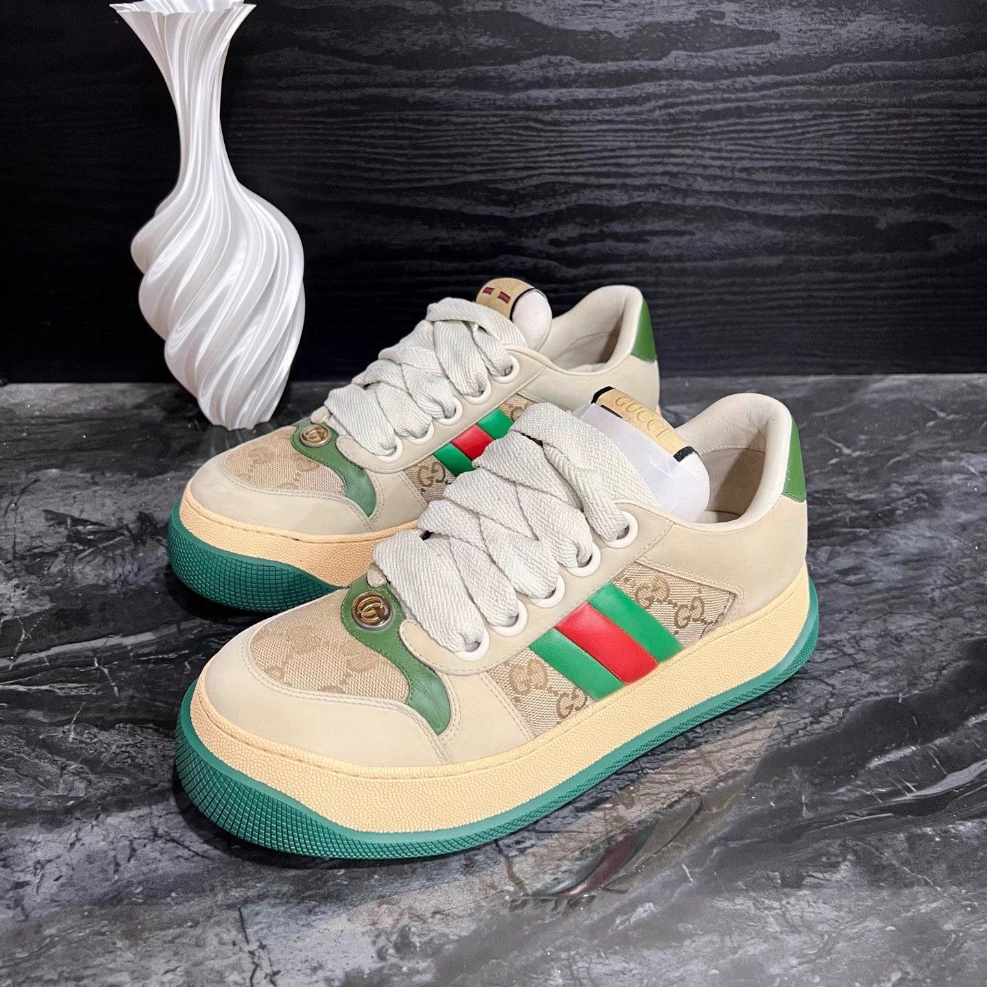 Gucci Gucci Pikachu Print Distressed Sneakers 39 Size US 8 / IT 38 - 1 Thumbnail