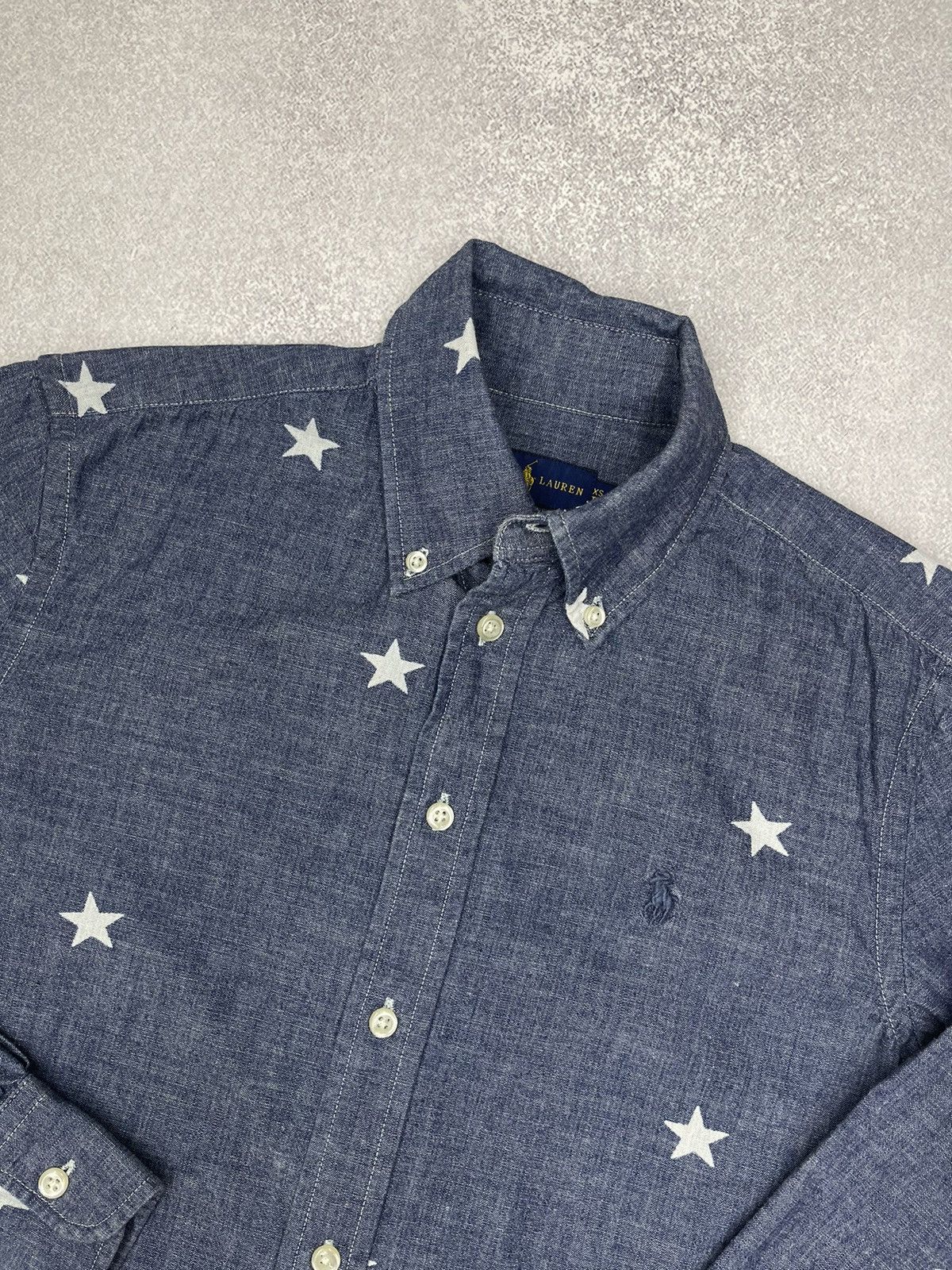 Polo Ralph Lauren Mens Polo Ralph Lauren Shirt Blue Full Star Print Y2K Size S Size US S / EU 44-46 / 1 - 4 Thumbnail