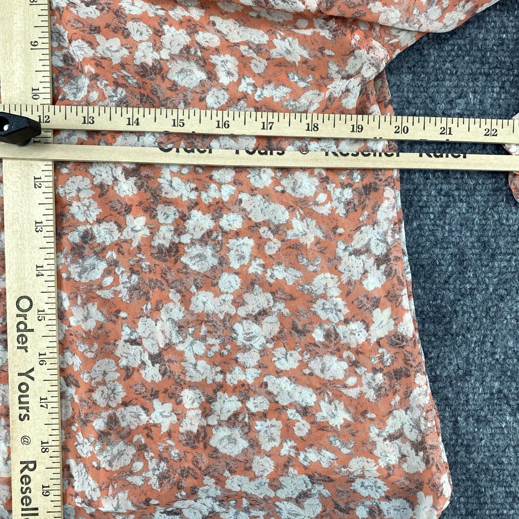 Free People Free People Top Womens Small Orange Sheer Button Front Long Sleeve Blouse Boho Size S / US 4 / IT 40 - 6 Thumbnail
