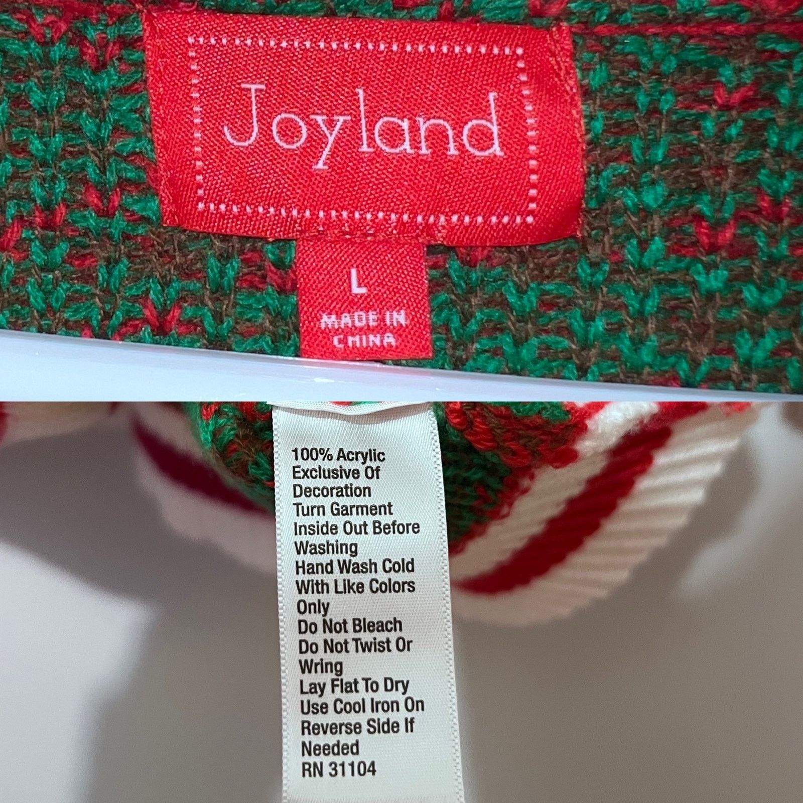 Other Joyland Long Sleeve Varsity Ugly Christmas Sweater Santa LG Size M / US 6-8 / IT 42-44 - 11 Thumbnail