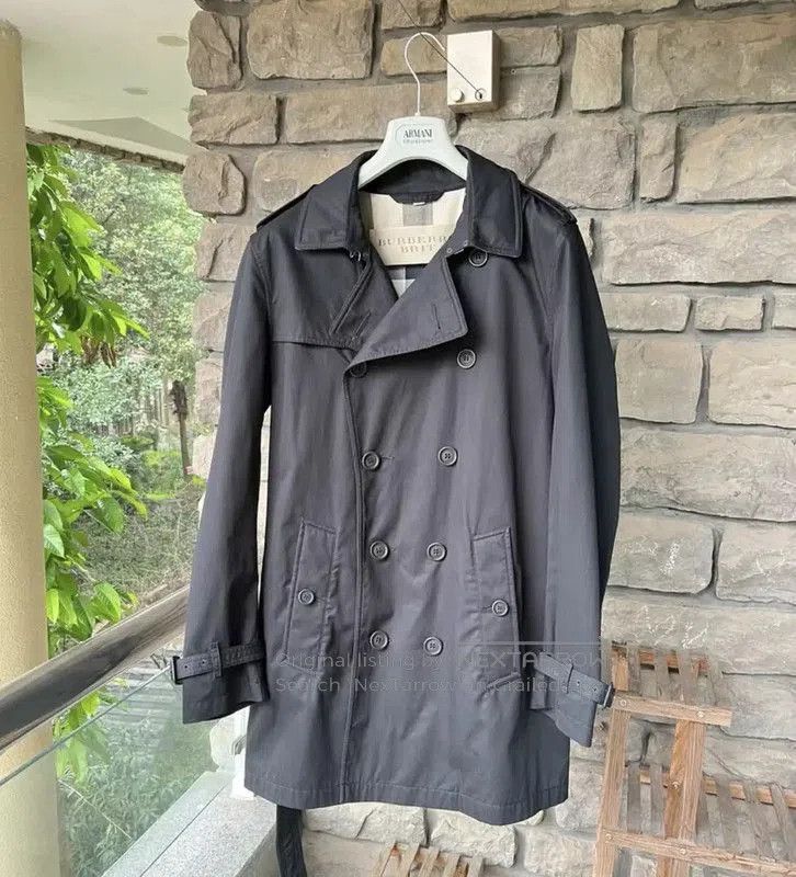 Burberry Burberry Black Cotton Men's Coat. Size US M / EU 48-50 / 2 - 1 Thumbnail