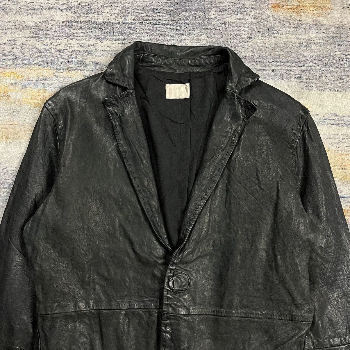 14th Addiction × Isamu Katayama Backlash × Japanese Brand Raw life blazer 2 button wrinkle leather jacket Size US M / EU 48-50 / 2 - 5 Thumbnail