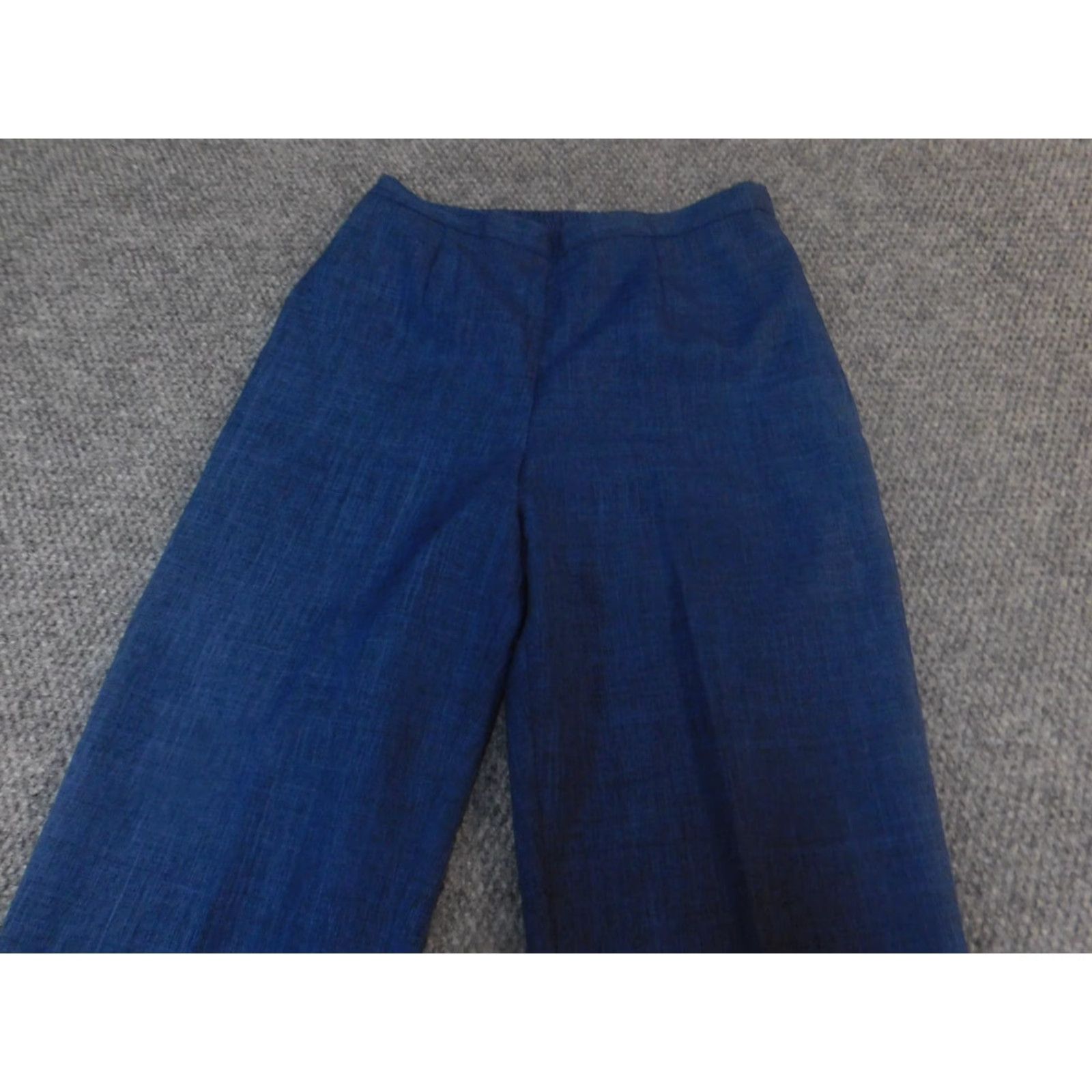 Vintage Prophecy Womens Petites 10P Pants Dress Pants Blue Gray 27 Inseam Pockets Stretch Button Office Casual Straight Rise Regular Size 26" / US 2 / IT 38 - 7 Thumbnail