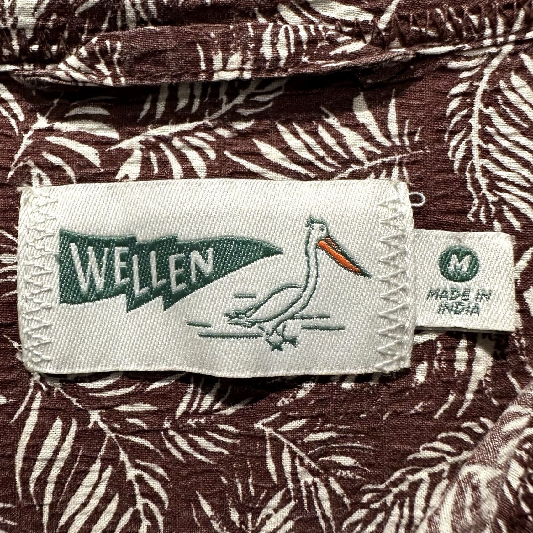Vintage Wellen Shirt Mens Medium Burgundy Rojo Palm Crinkle Cotton Easy Short Sleeve EUC Size US M / EU 48-50 / 2 - 4 Thumbnail