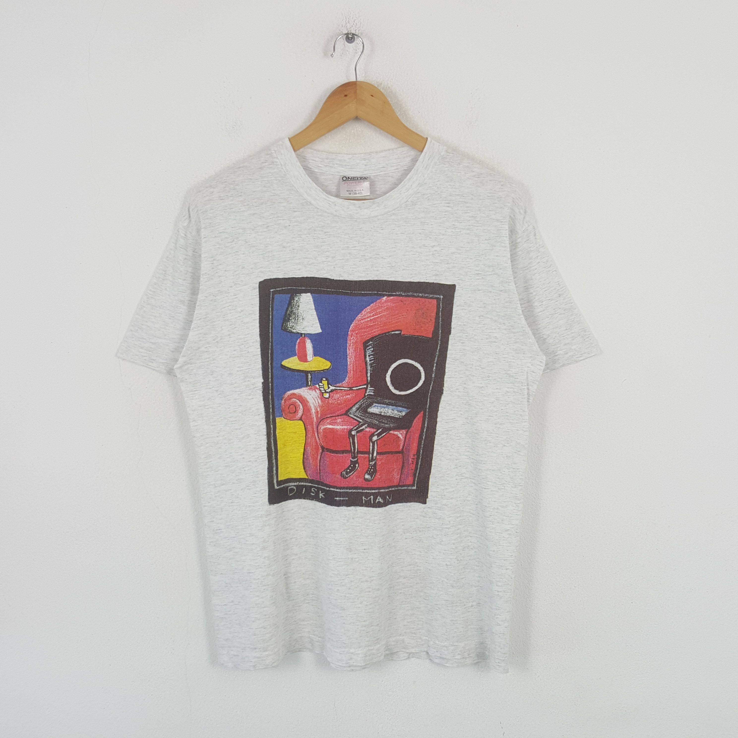 Vintage Vintage Disk-Man 90's Graphic Art Tshirt RR19 Size US M / EU 48-50 / 2 - 1 Thumbnail