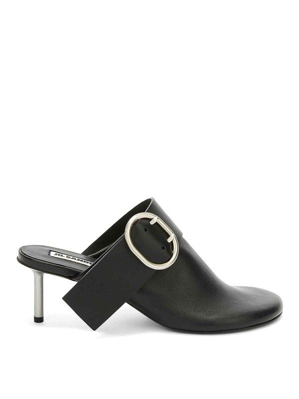 Jil Sander o1loc1c0426 Buckled Mules in Black Size US 10 / IT 40 - 1 Thumbnail