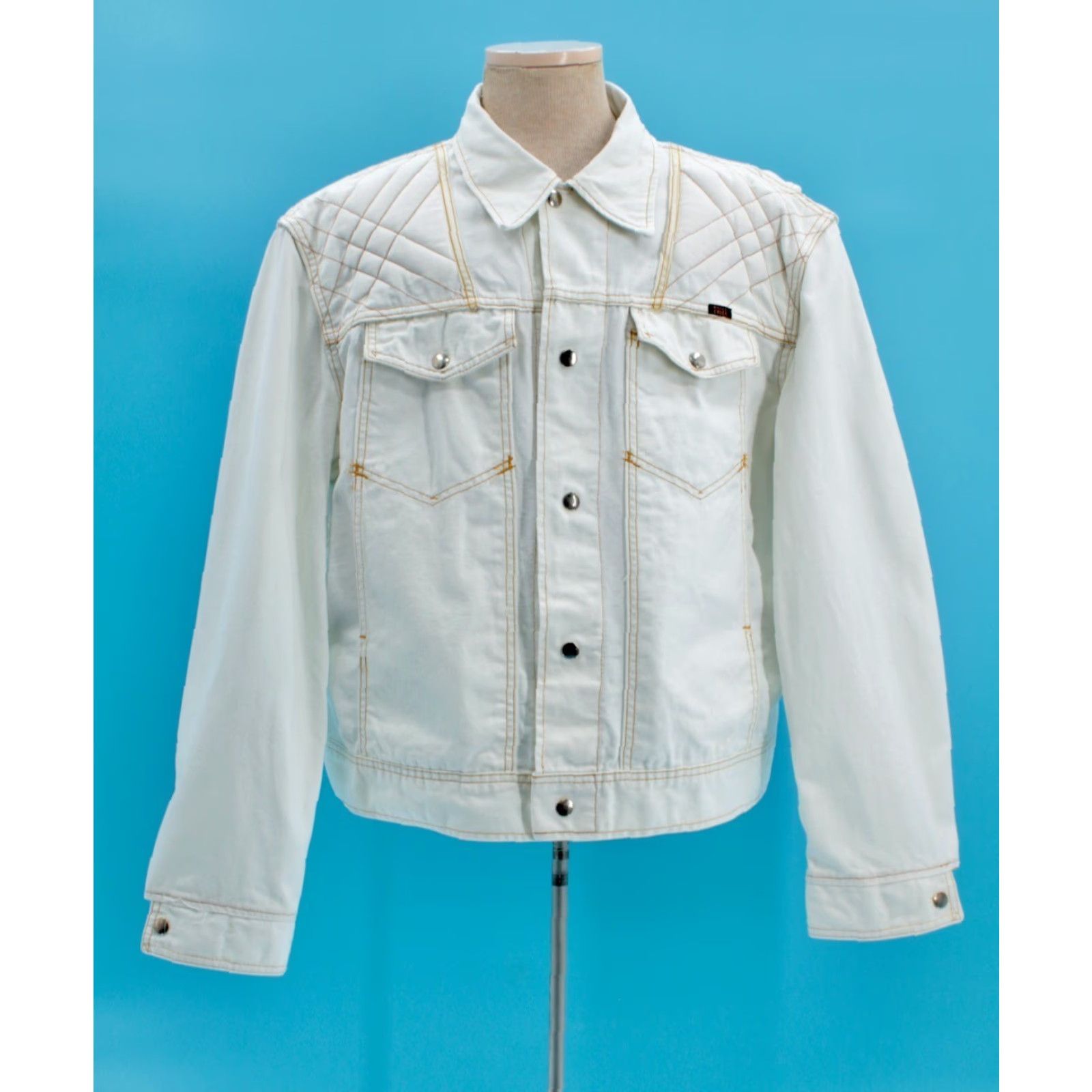 SafTbak VINTAGE Bulls Creek Denim Jacket Shirt Men’s 70s XL White 1970s Denim Jacket Bulls Creek Mens XL White 70s Jacket Size US XL / EU 56 / 4 - 2 Thumbnail