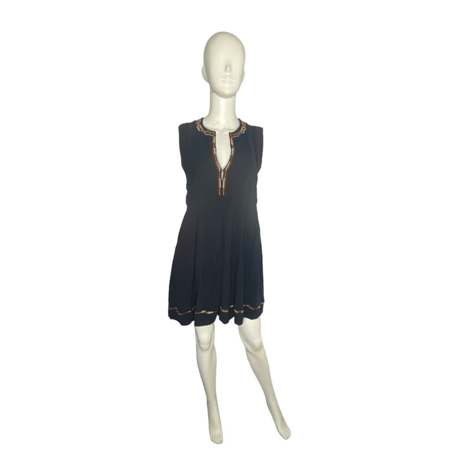 Anthropologie RESET BY JANE WOMEN'S BLUE EMBROIDERED COTTON BOHEMIAN DRESS Size S / US 4 / IT 40 - 1 Thumbnail