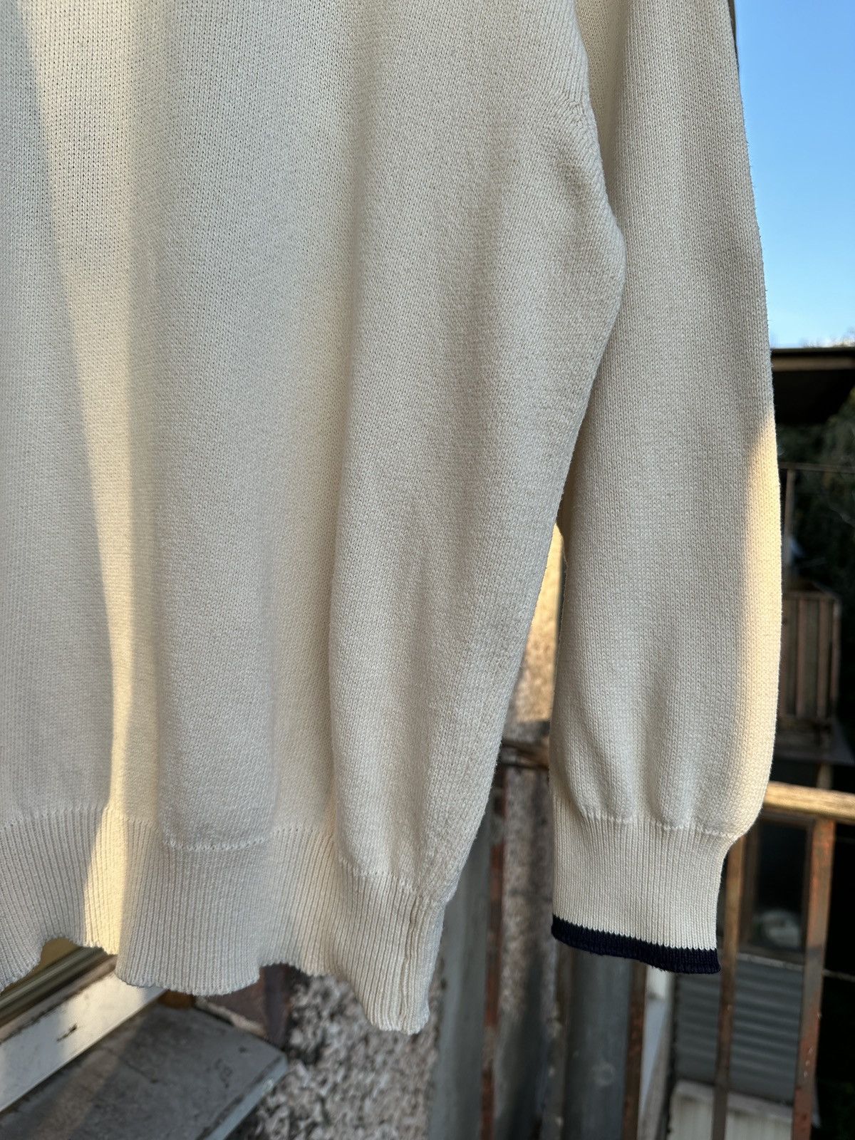 Burberry 90s Vintage Burberrys Big Logo Sweater Made In Scotland Size US L / EU 52-54 / 3 - 15 Thumbnail