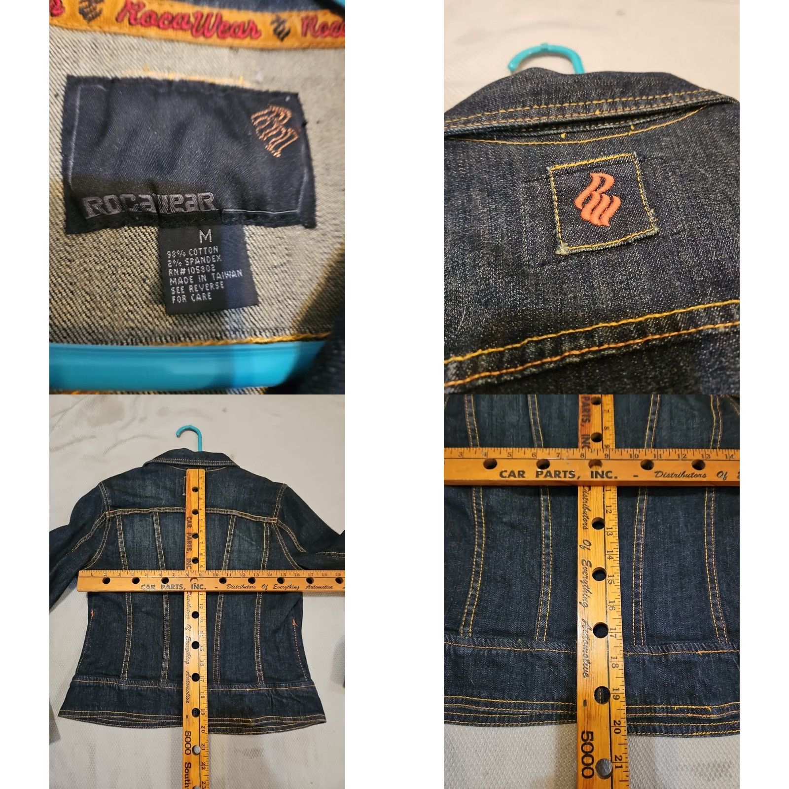 Rocawear VINTAGE Rocawear Jacket Women Medium Denim Button Embroidered Cuff 90s Hip Hop City Top Size M / US 6-8 / IT 42-44 - 8 Thumbnail