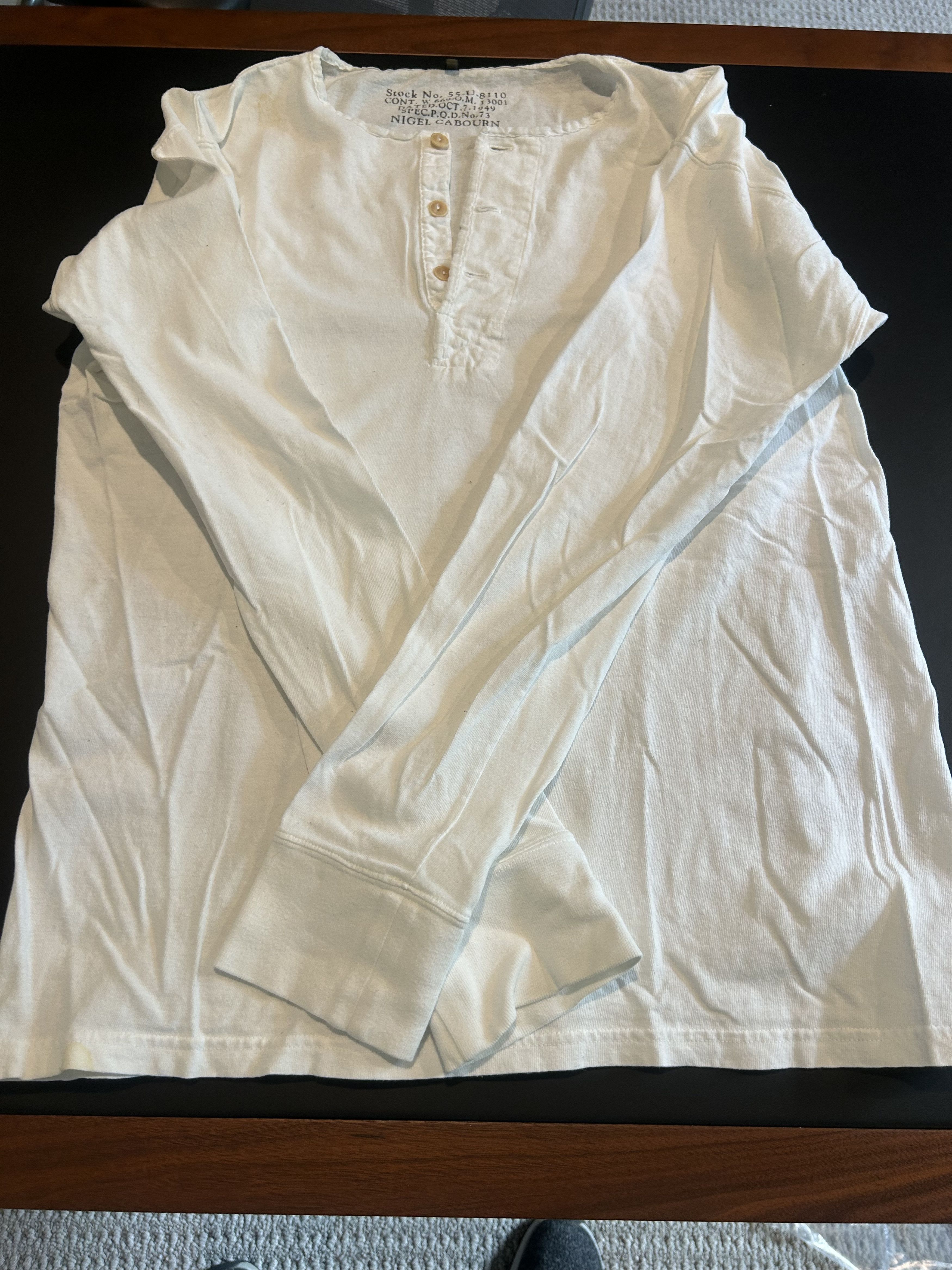 Nigel Cabourn Nigel Cabourn LS cotton henley Size US M / EU 48-50 / 2 - 1 Thumbnail