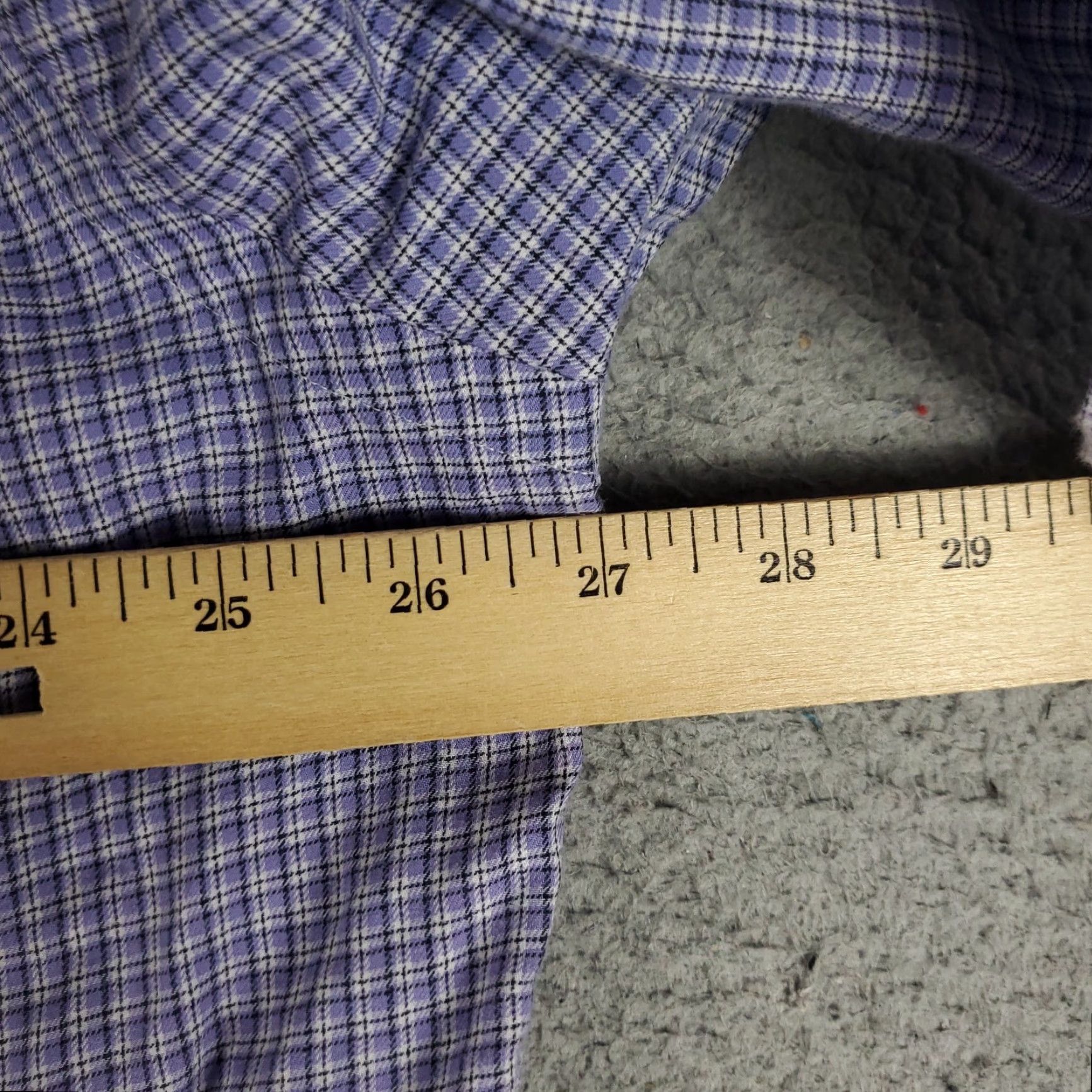 Ralph Lauren VINTAGE Ralph Lauren Shirt Mens 16.5 Purple Plaid Pony Dress Button Up Long Sleeve Adult Regular Barrel Cuff 16.5 Purple Polo/Classic/Workwear Mens Size 42R - 6 Thumbnail