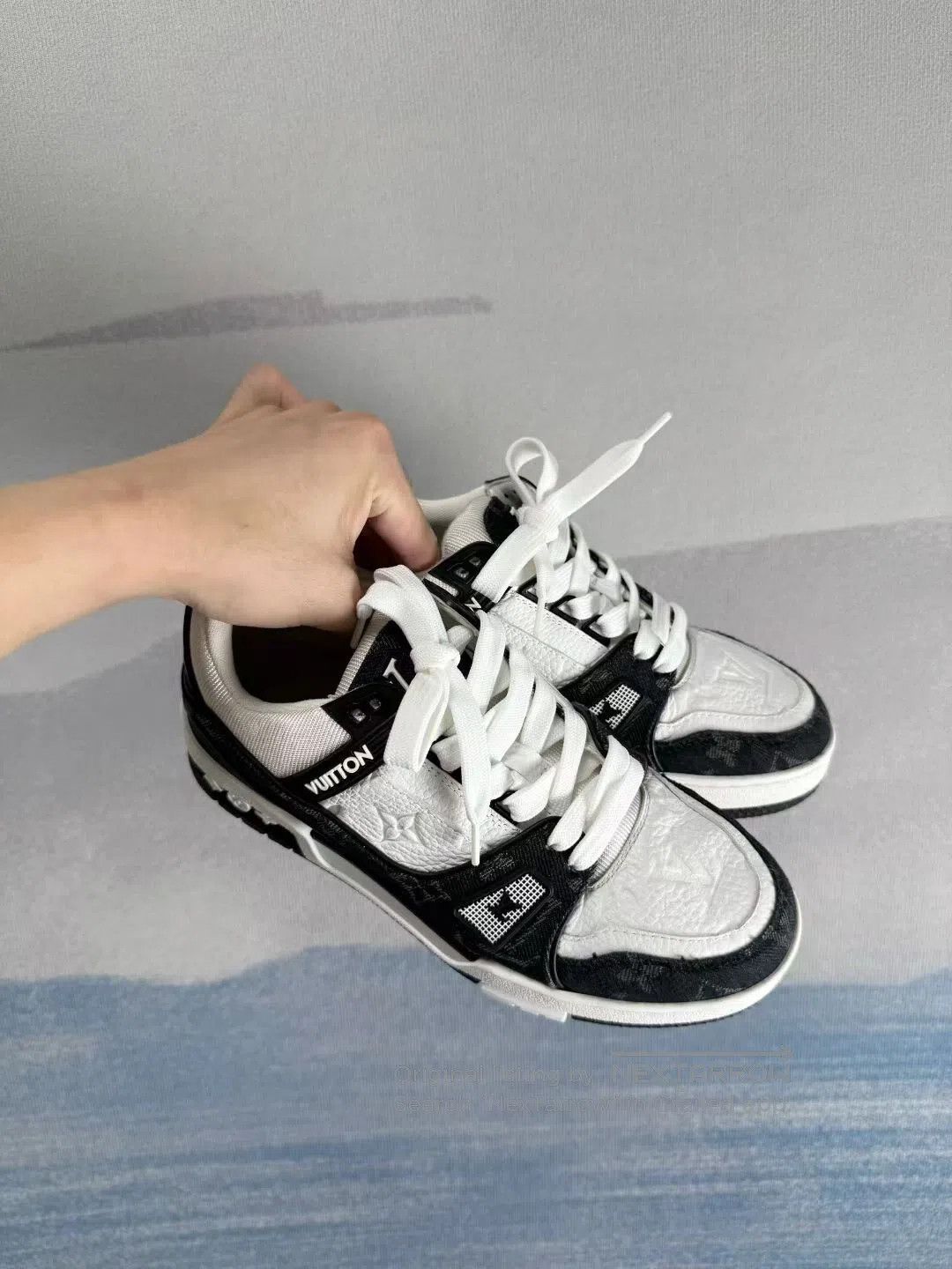 Louis Vuitton Louis Vuitton LV Trainer Black/White Denim| Size US 6.5 / IT 36.5 - 1 Thumbnail