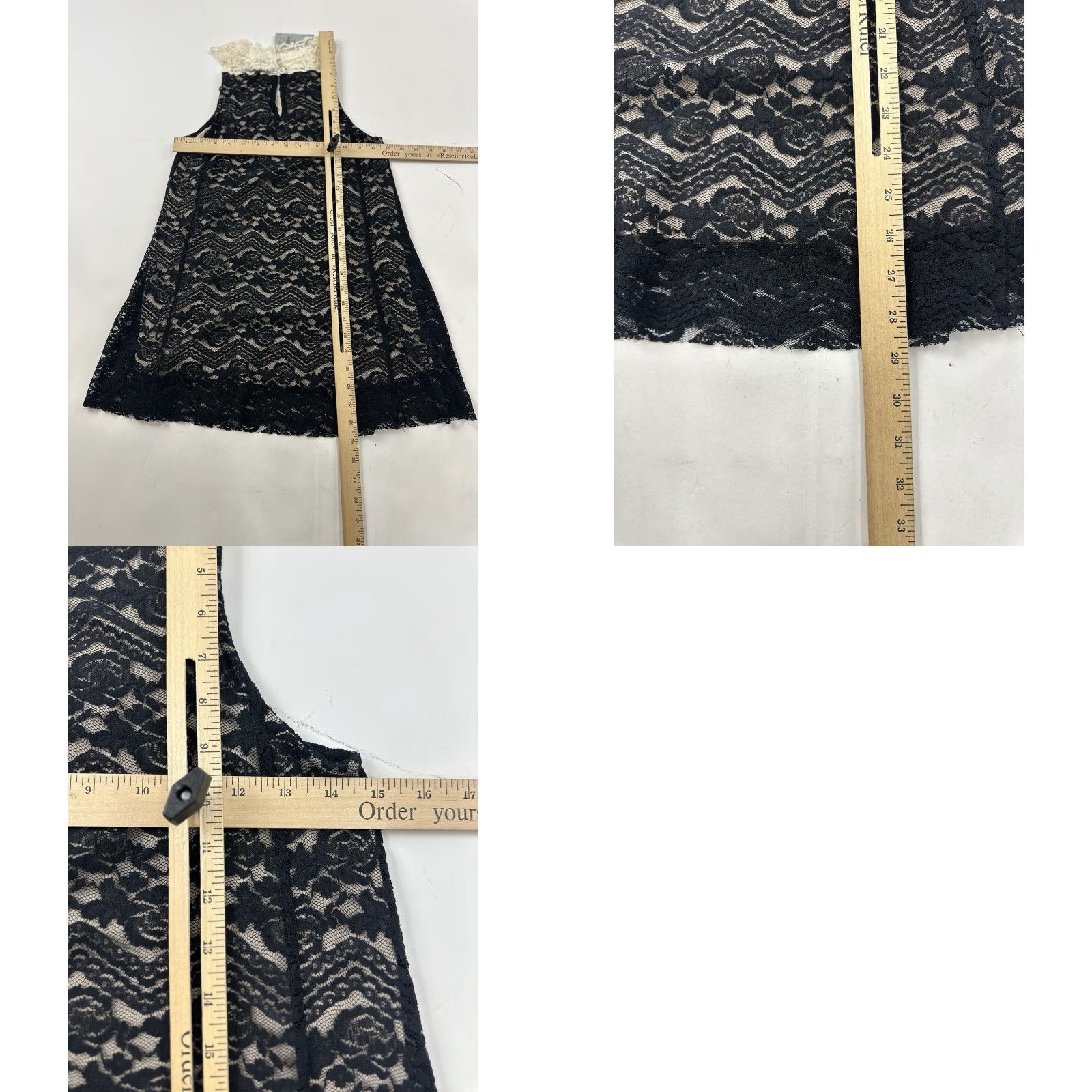 Vintage Daytrip Blouse Women Sleeveless Lace Tunic Black Ivory Small S Womens Size S / US 4 / IT 40 - 8 Thumbnail