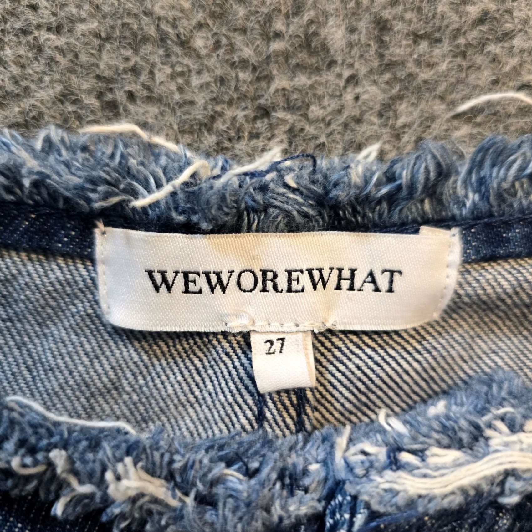 Vintage We Wore What Jeans Womens 27 Long Blue Raw Hem Straight Leg Capsule Casual Denim Jeans Women Regular 32in Inseam Capusle No Fade Dark Wash - Size 27" / US 4 / IT 40 - 4 Thumbnail
