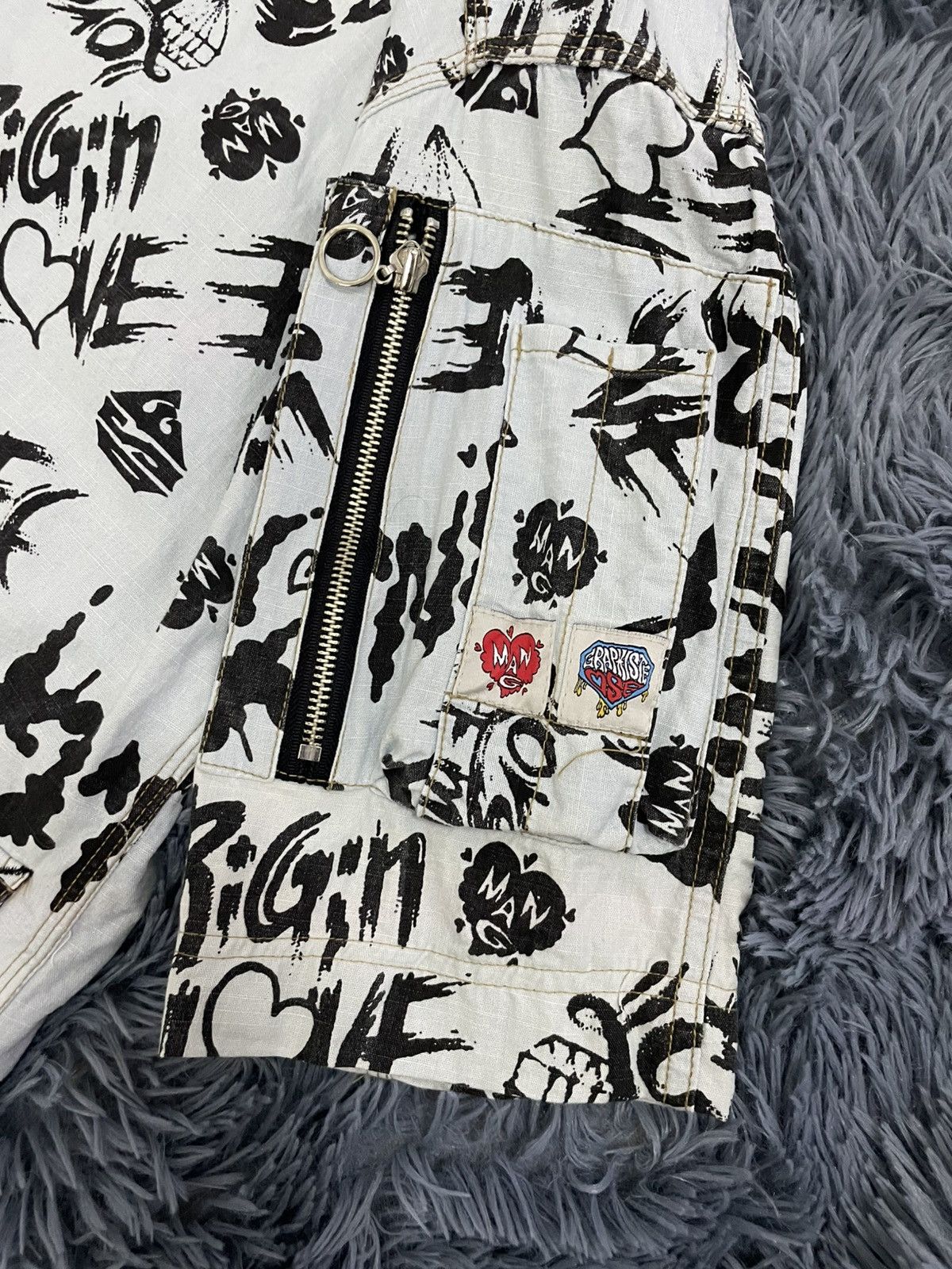 Designer × Japanese Brand Graphiste Man.G Full Print Oversized Shirt Size US L / EU 52-54 / 3 - 3 Thumbnail