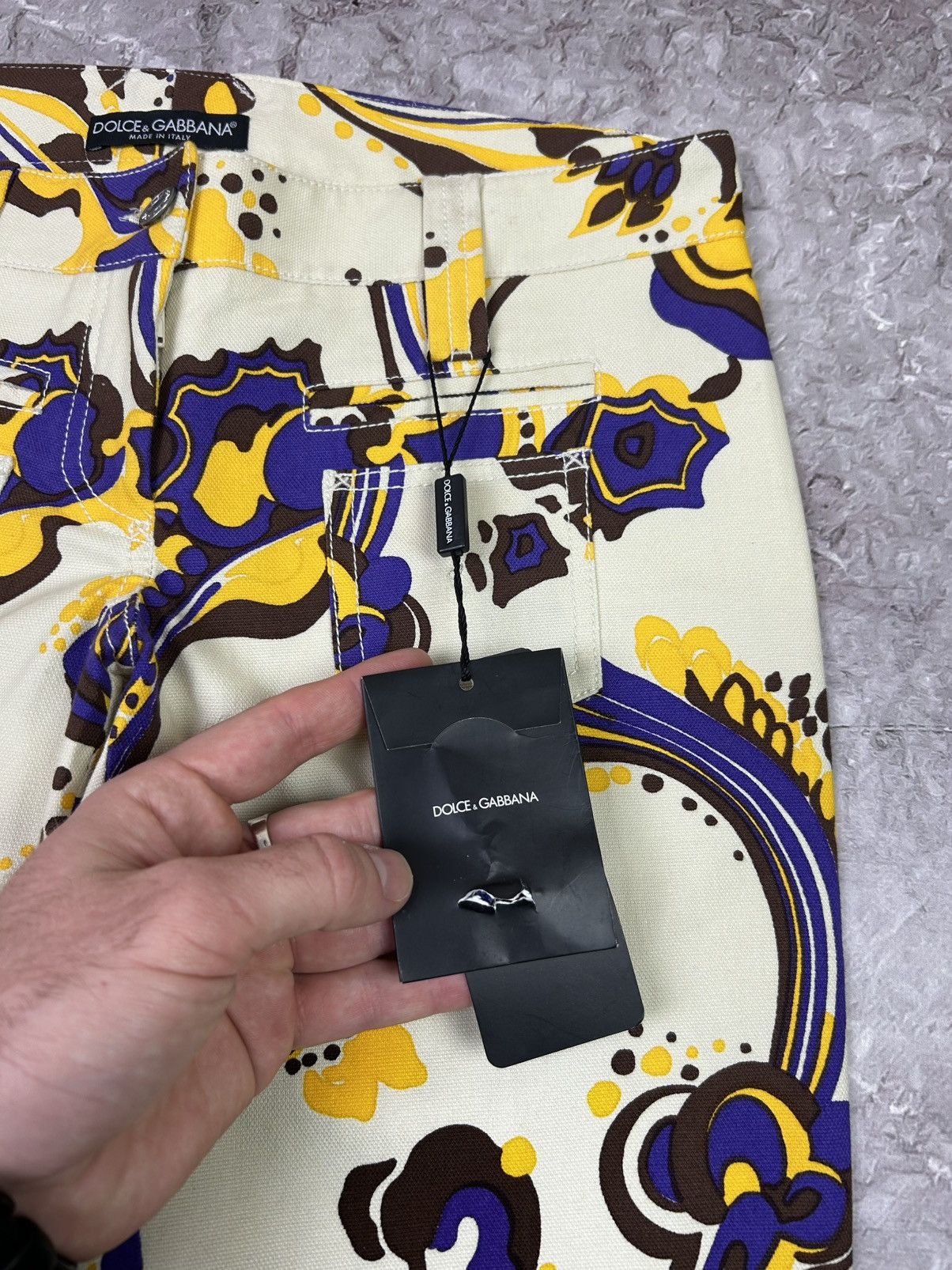 Dolce & Gabbana Dolce Gabbana Floral Pants With Purple And Gold Pattern Size 40" / US 18 - 4 Thumbnail
