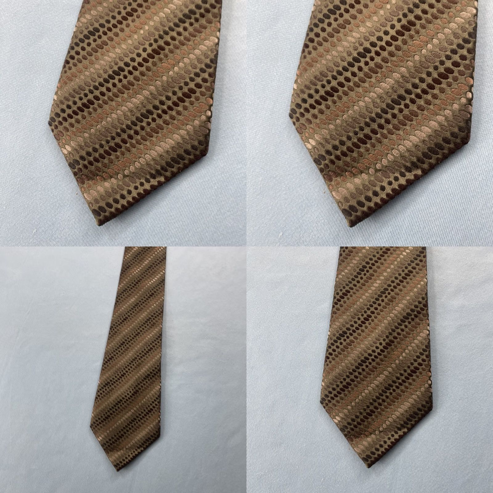 Dockers VINTAGE Dockers Necktie Silk Woven Stripe Dots Navy Green Brown 57"-60" 4x60 Men Tie Dupont Teflon Capsule Executive Handcrafted Size ONE SIZE - 10 Thumbnail
