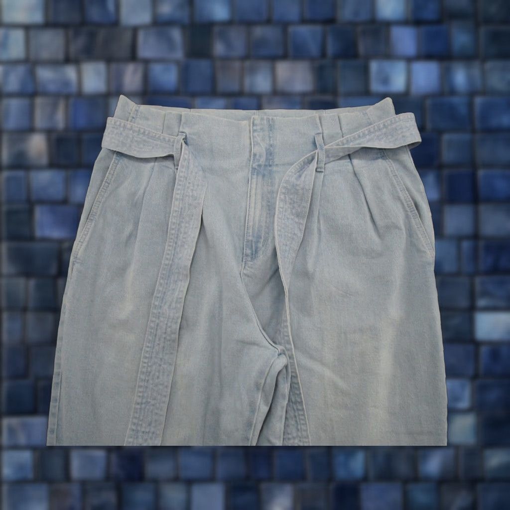 Vintage A New Day Jeans Women's Plus Size 18 Light Wash Belted Denim Straight Pants Size 40" / US 18 - 1 Thumbnail