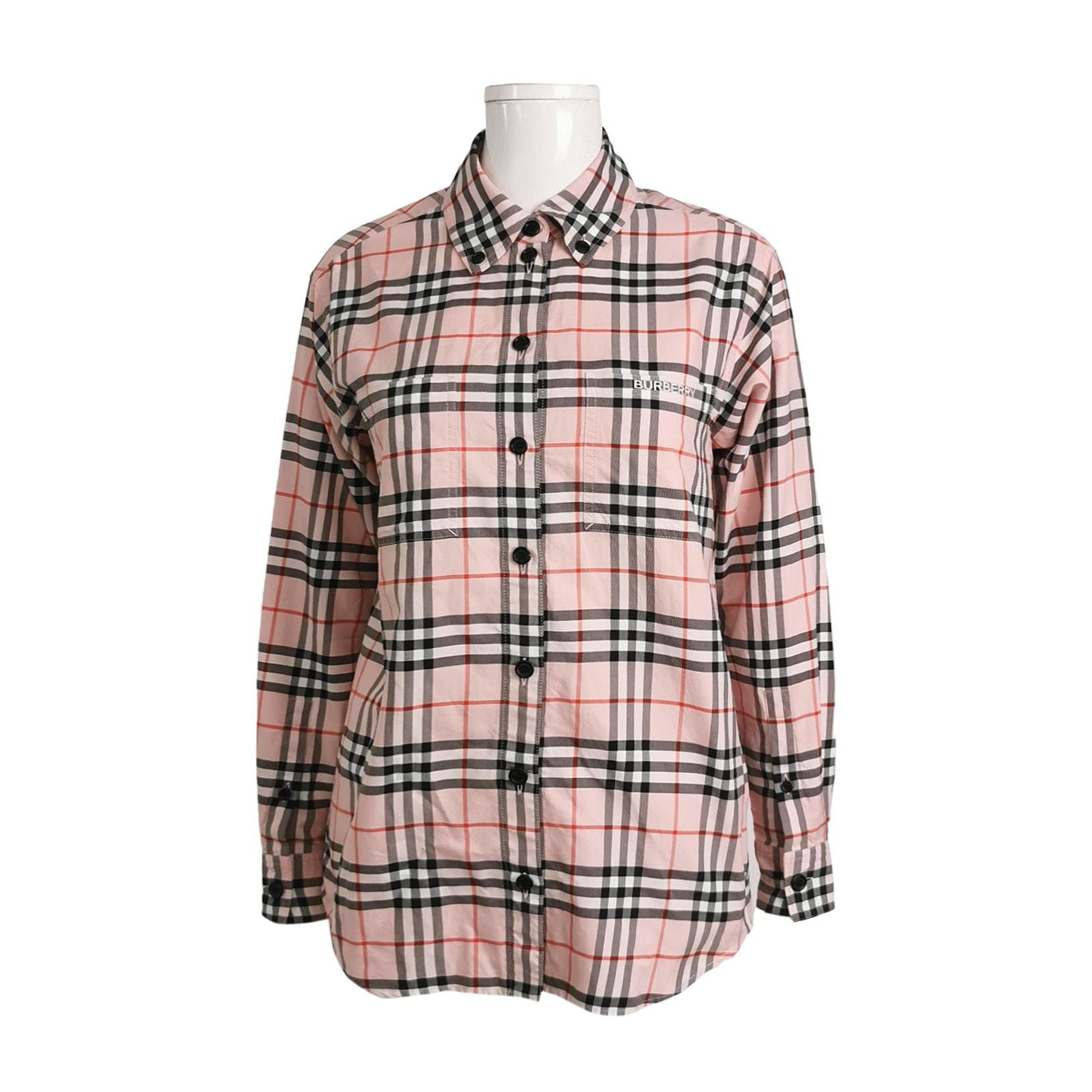 Burberry Burberry Check Button Up Shirt Pink US 2 Size XS / US 0-2 / IT 36-38 - 1 Thumbnail