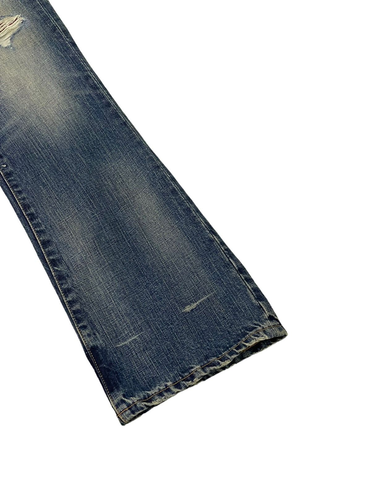 Japanese Brand Flare Jeans Sanford Distress Low Rise Boot Cut 8🟦1 Size US 30 / EU 46 - 4 Thumbnail