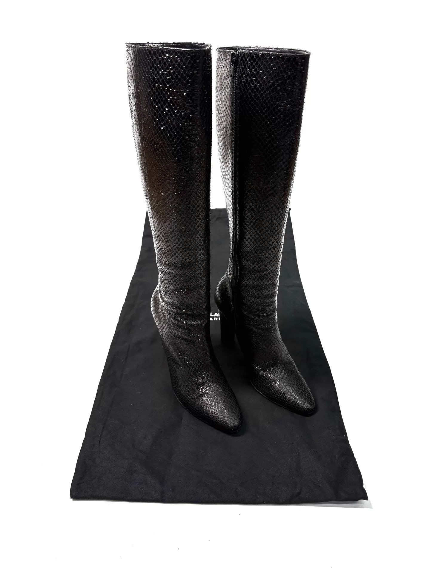 Saint Laurent Paris SLP 16AW Snake Print High Heel Knee Boots 36 Size US 5.5 / IT 35.5 - 6 Thumbnail